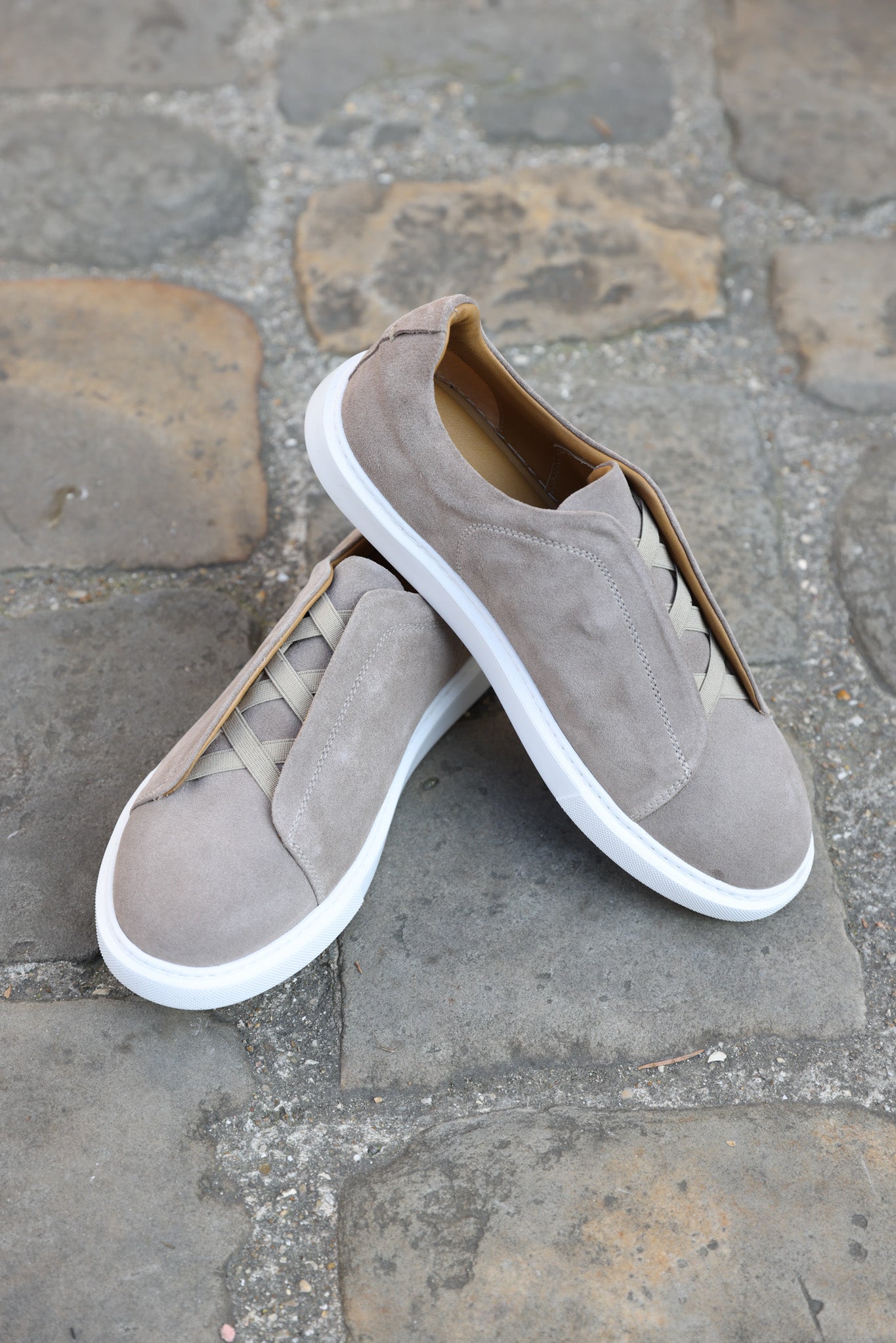 Basket Lugano en nubuck - Beige-CHAUSSURES HOMME-Curling-Paris