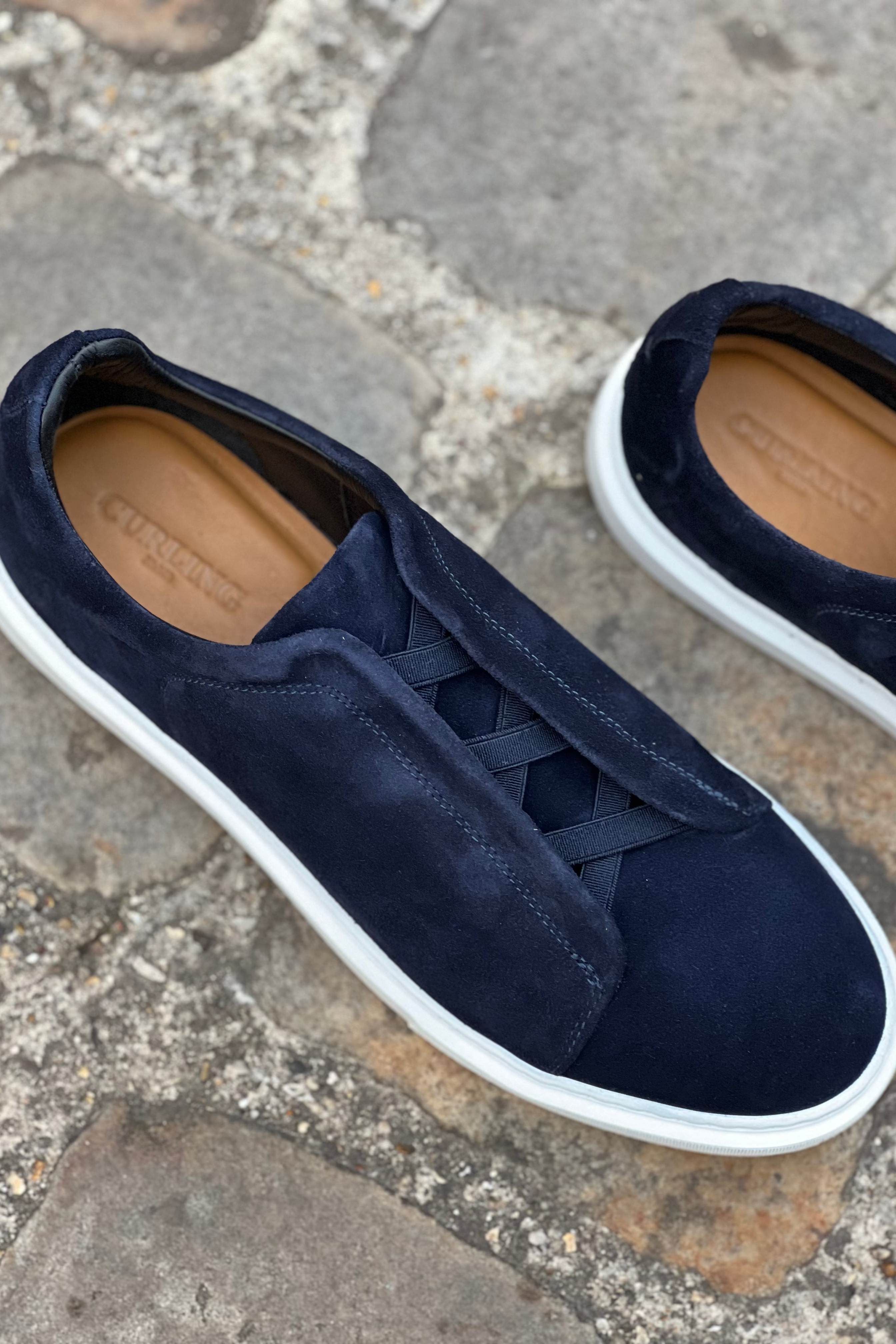 Basket Lugano en nubuck - Marine-CHAUSSURES HOMME-Curling-Paris