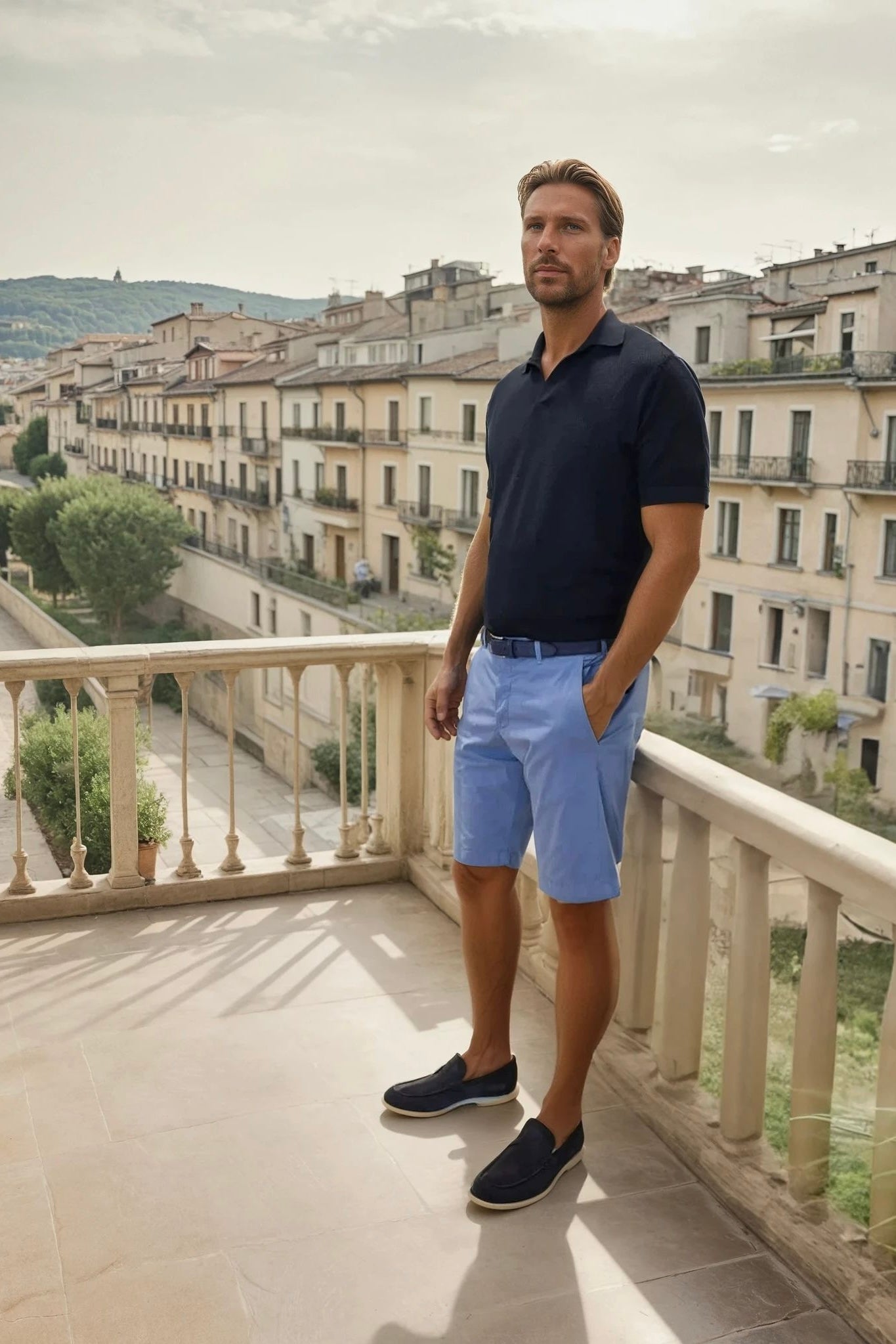 Bermuda Benji en coton - Denim-BERMUDAS HOMME-Curling-Paris