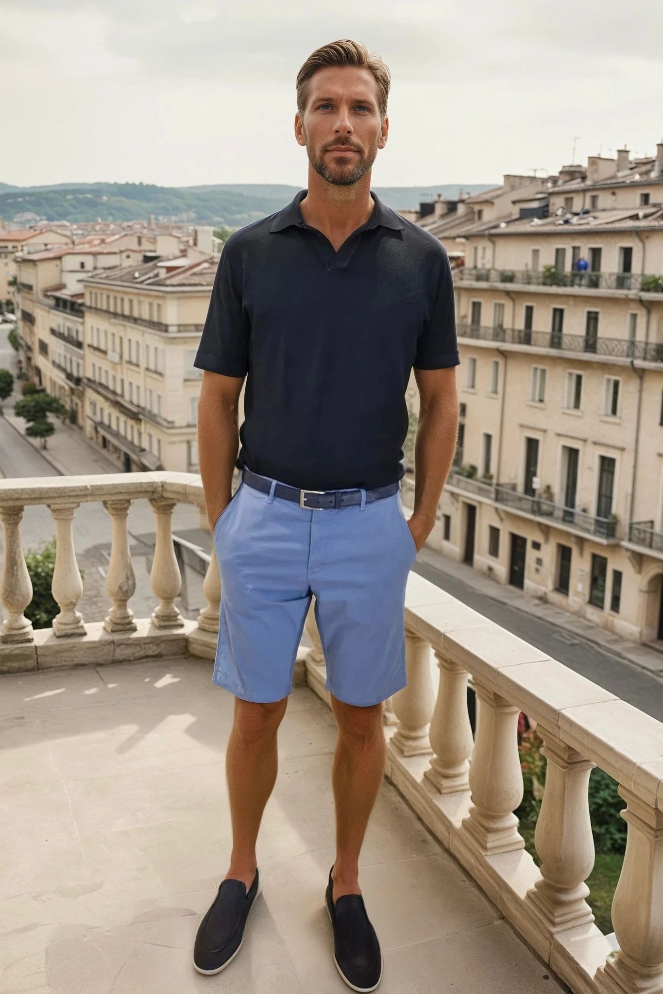 Bermuda Benji en coton - Denim-BERMUDAS HOMME-Curling-Paris
