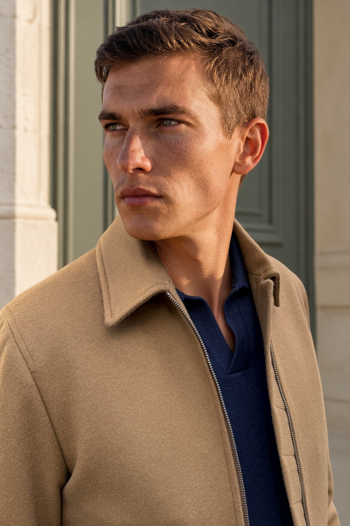 Blouson Noé en laine et cachemire – Camel-BLOUSON-Curling-Paris