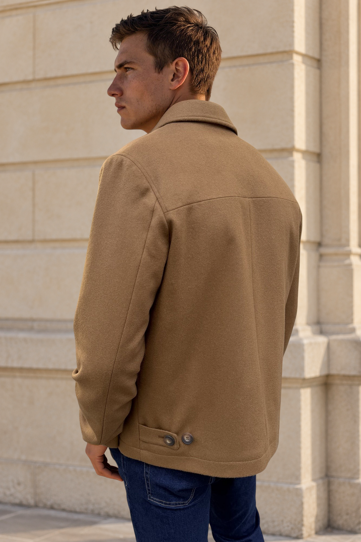 Blouson Noé en laine et cachemire – Camel-BLOUSON-Curling-Paris