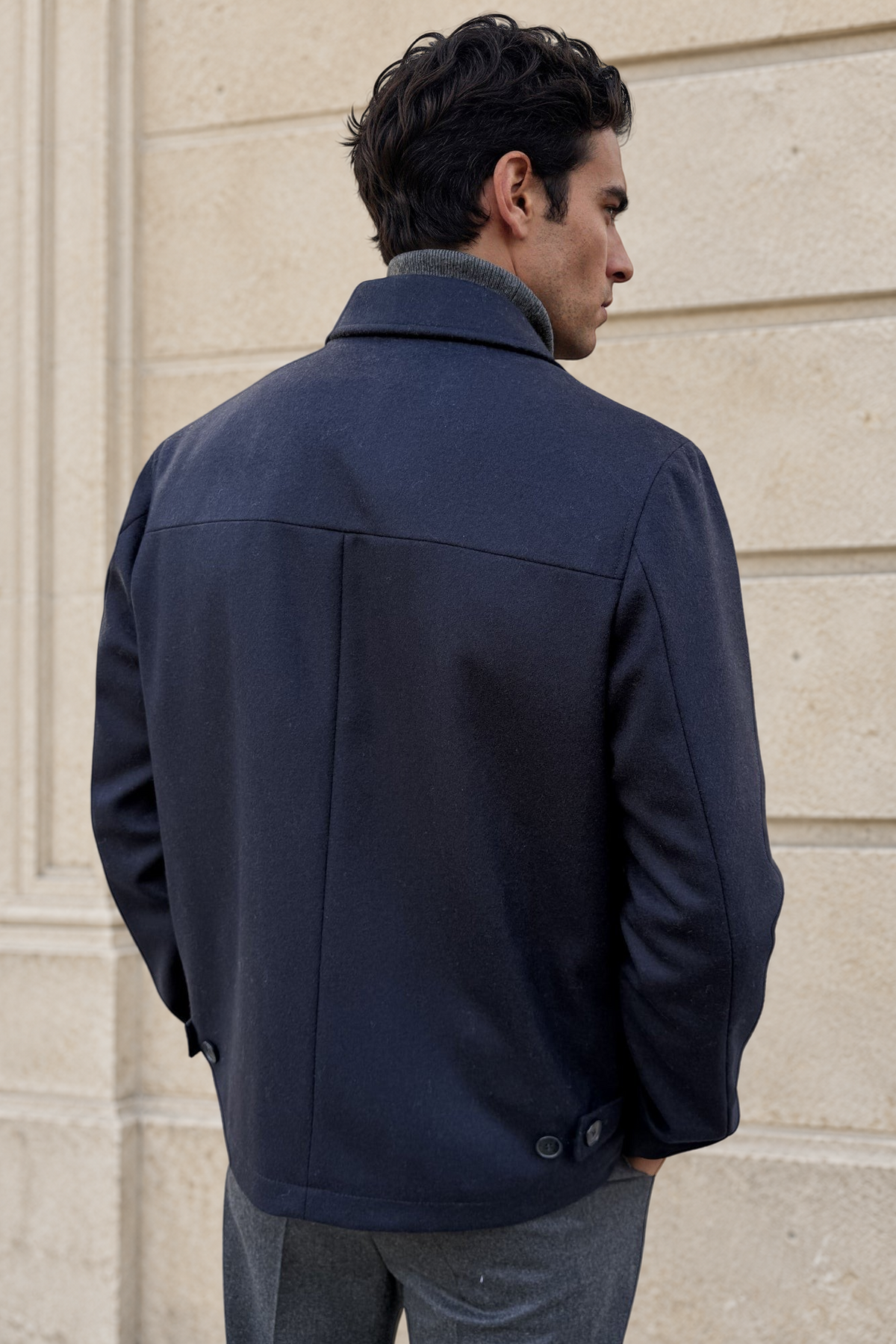 Blouson Noé en laine et cachemire – Marine-BLOUSON-Curling-Paris
