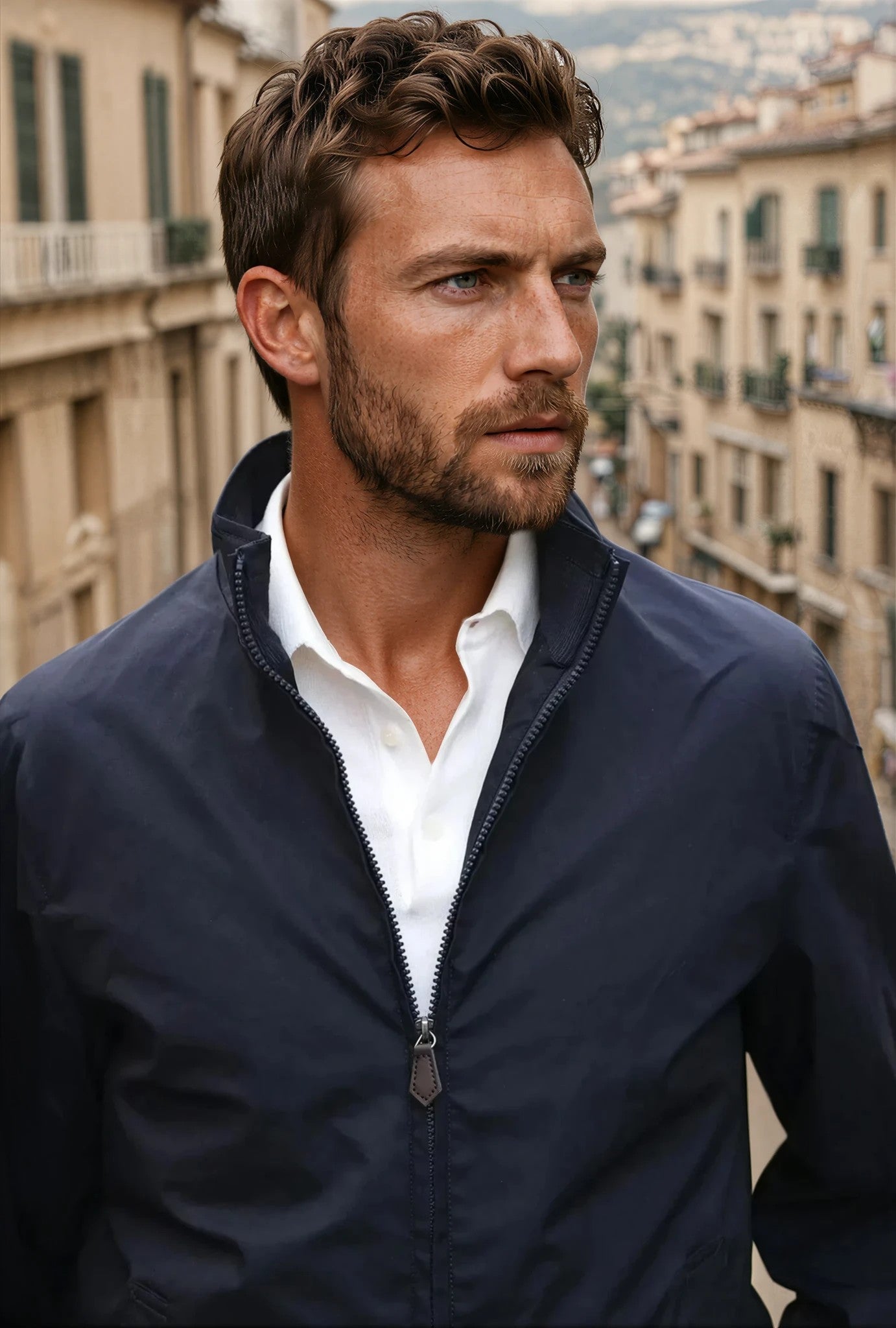 Blouson Oliver en coton technique - Marine-MANTEAU HOMME-Curling-Paris