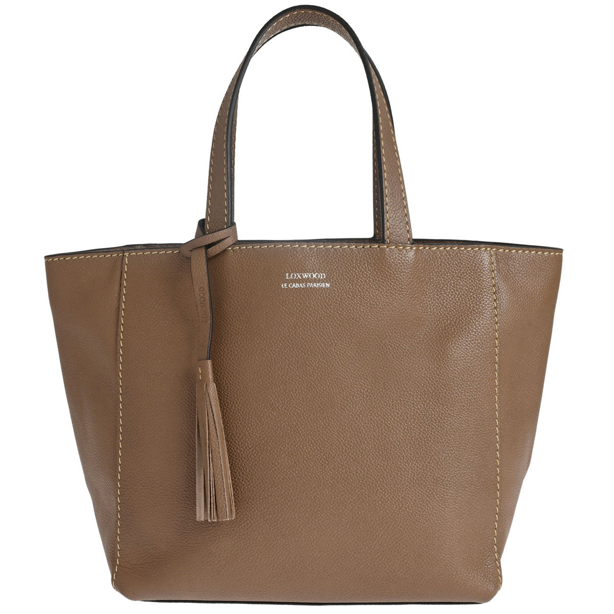 Cabas parisien Loxwood en cuir grainé - Taupe-SAC FEMME-Curling-Paris