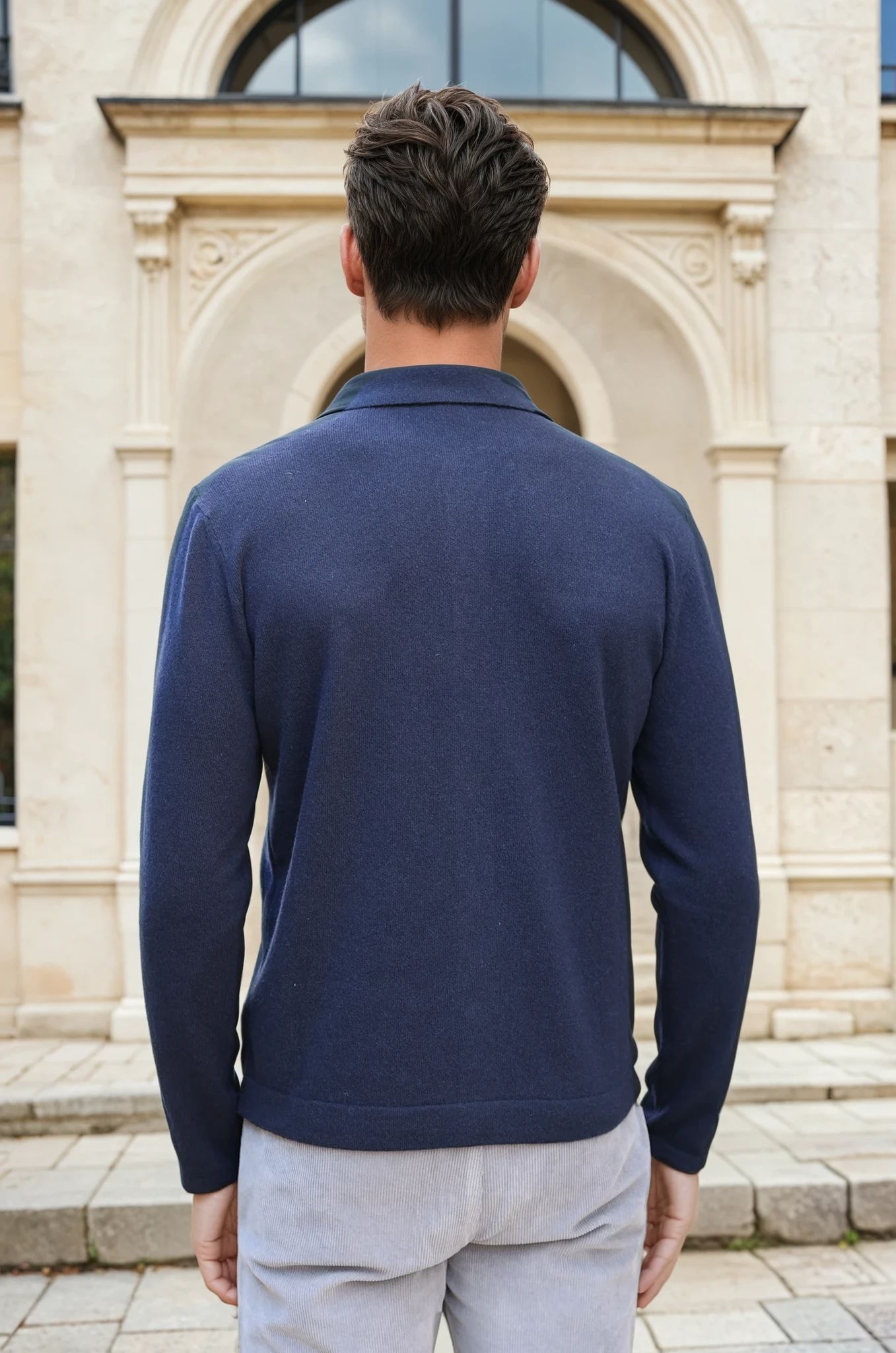 Cardigan Franco en laine et cachemire - Marine-PULL HOMME-Curling-Paris