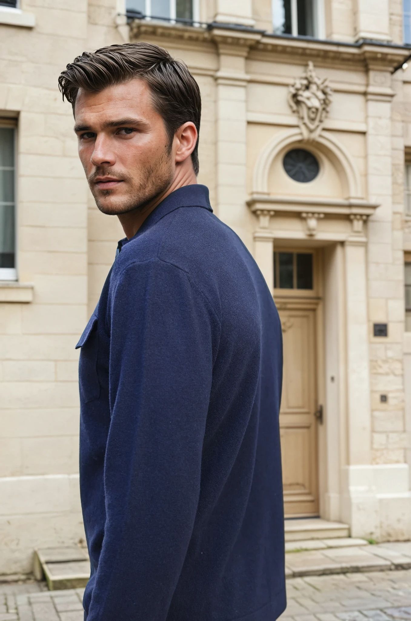 Cardigan Franco en laine et cachemire - Marine-PULL HOMME-Curling-Paris