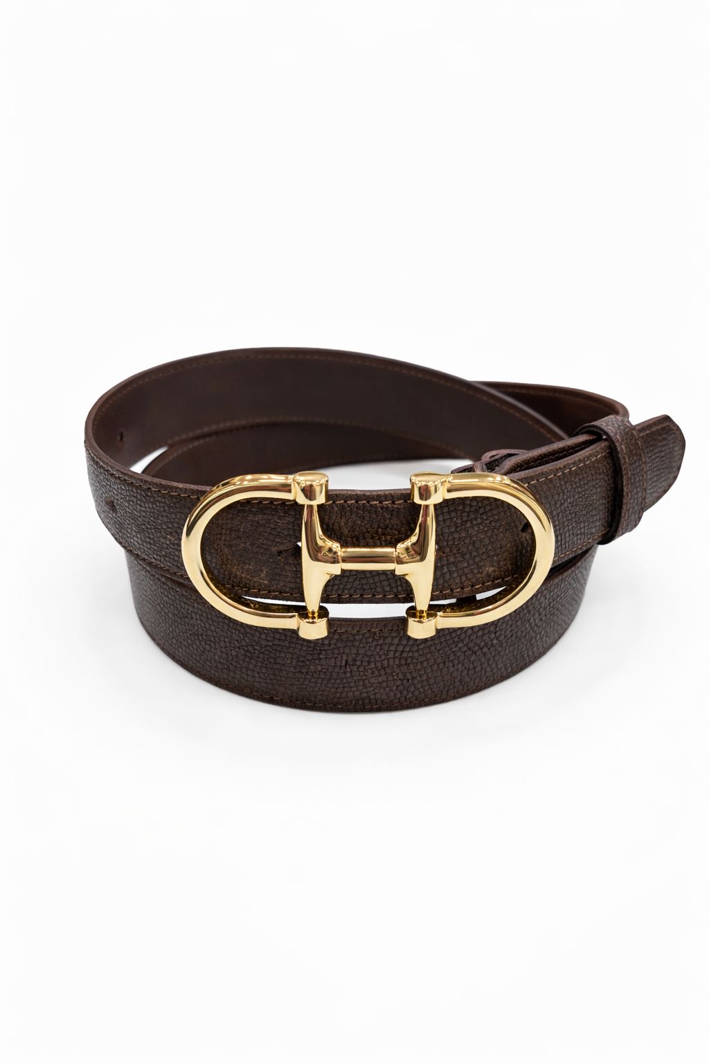 Ceinture Ambre en ciur façon iguane - Chocolat-CEINTURE FEMME-Curling-Paris