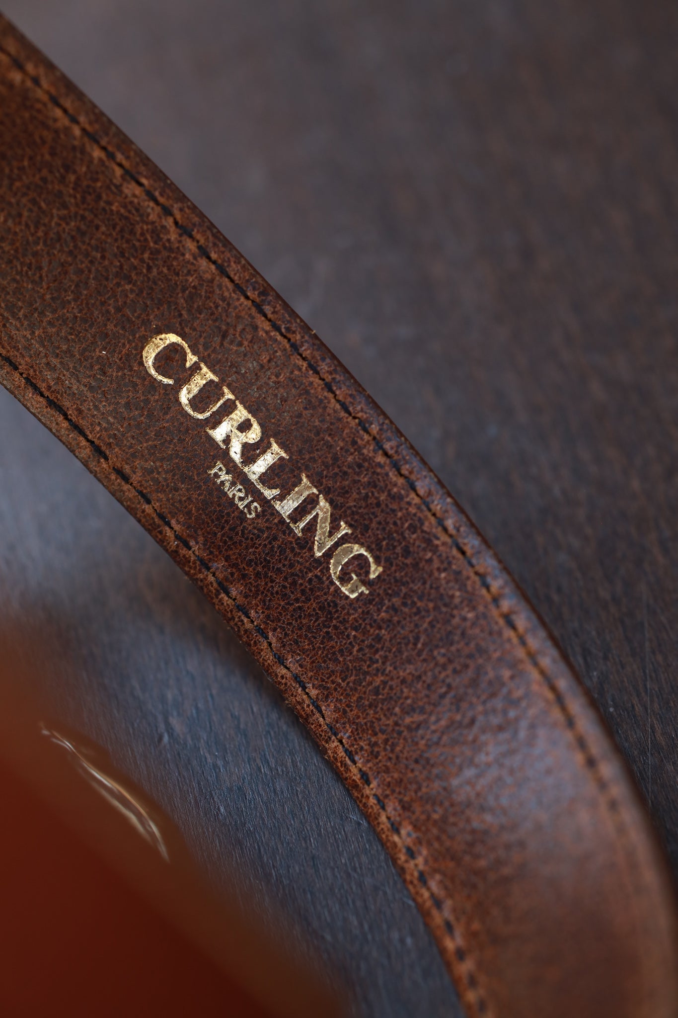 Ceinture Ambre en cuir lisse - Cognac-CEINTURE FEMME-Curling-Paris