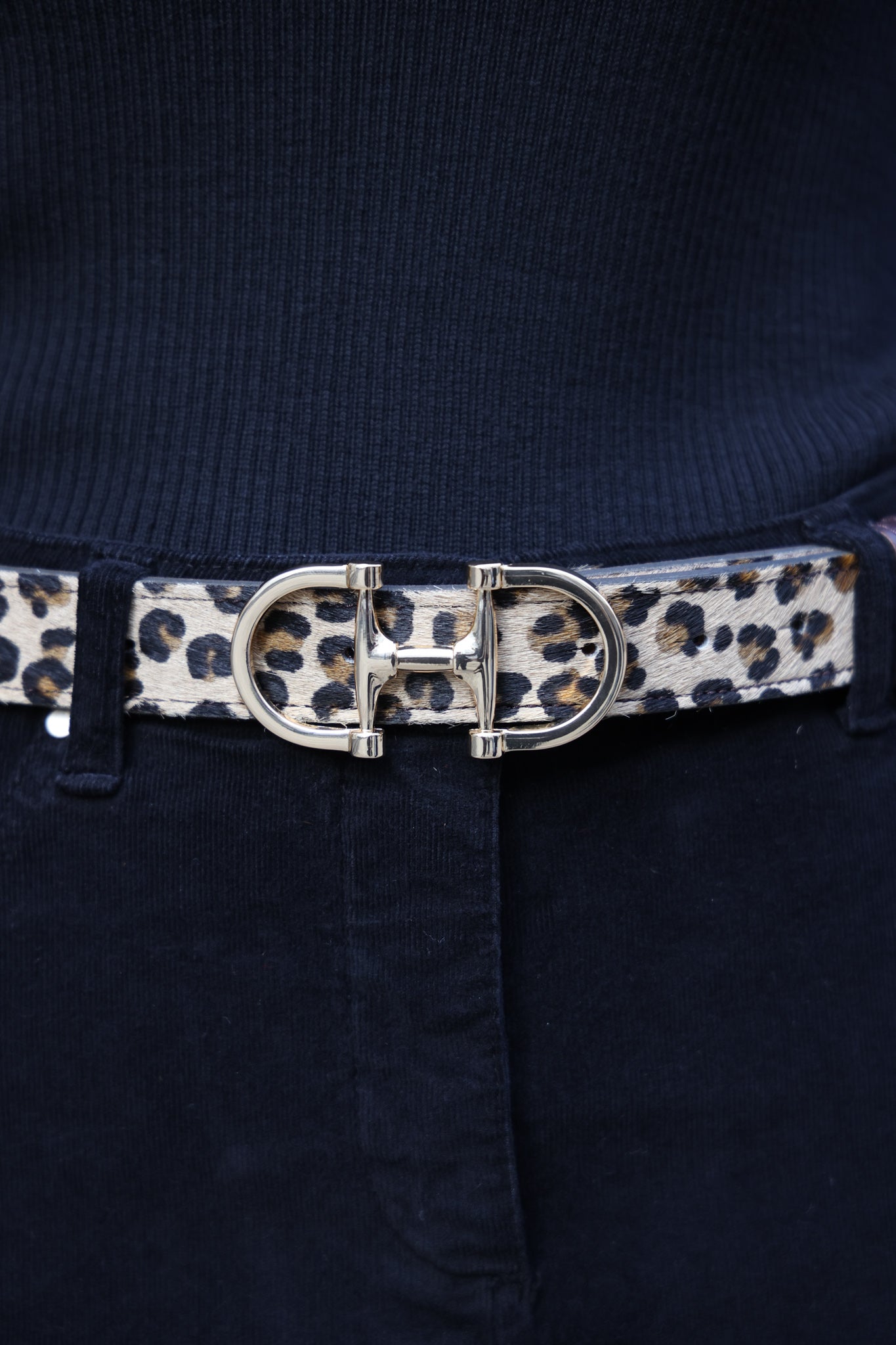 Ceinture Ambre en cuir poil - Léopard-CEINTURE FEMME-Curling-Paris