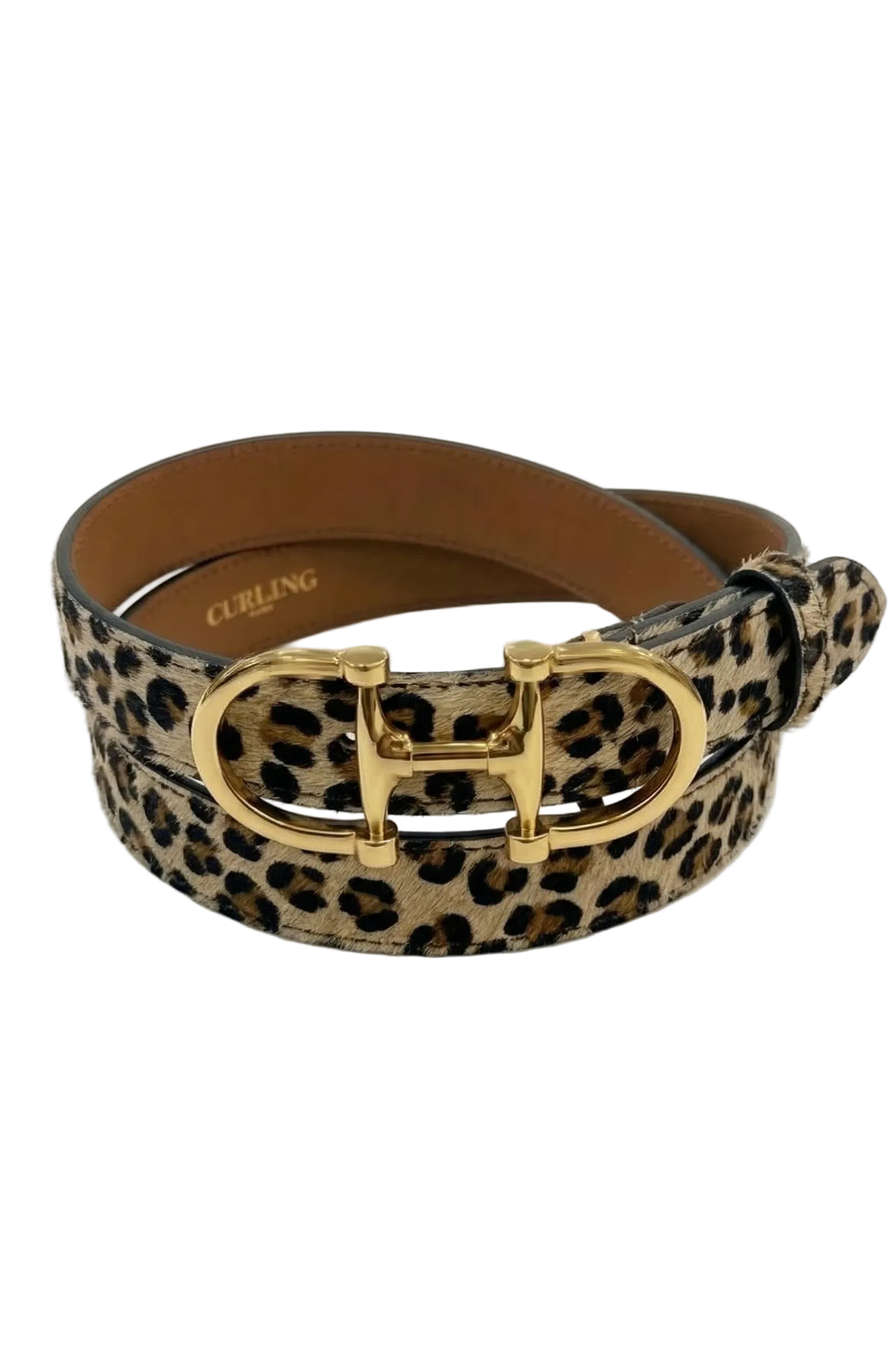Ceinture Ambre en cuir poil - Léopard-CEINTURE FEMME-Curling-Paris