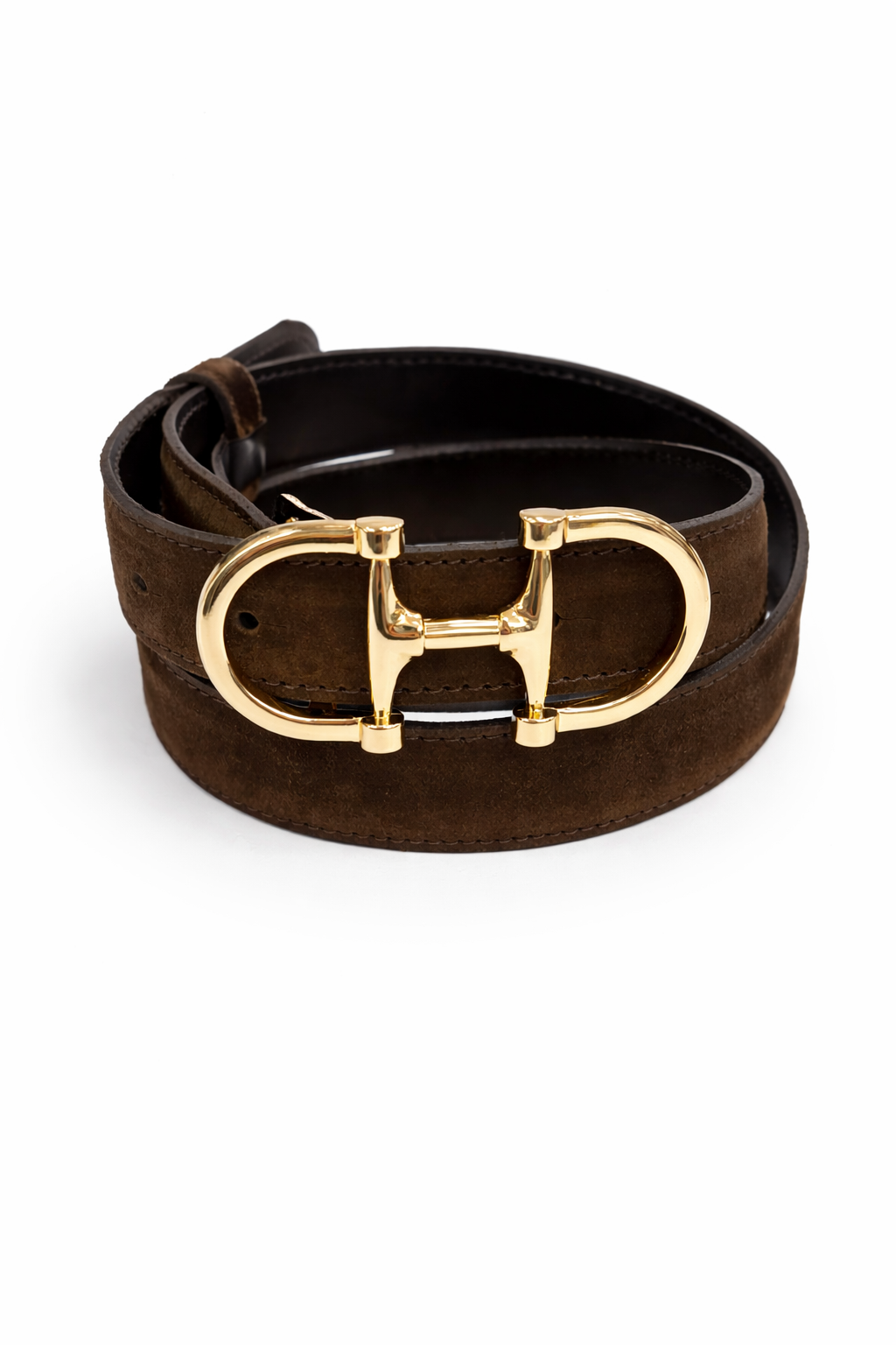 Ceinture Ambre en veau velours - Chocolat-CEINTURE FEMME-Curling-Paris