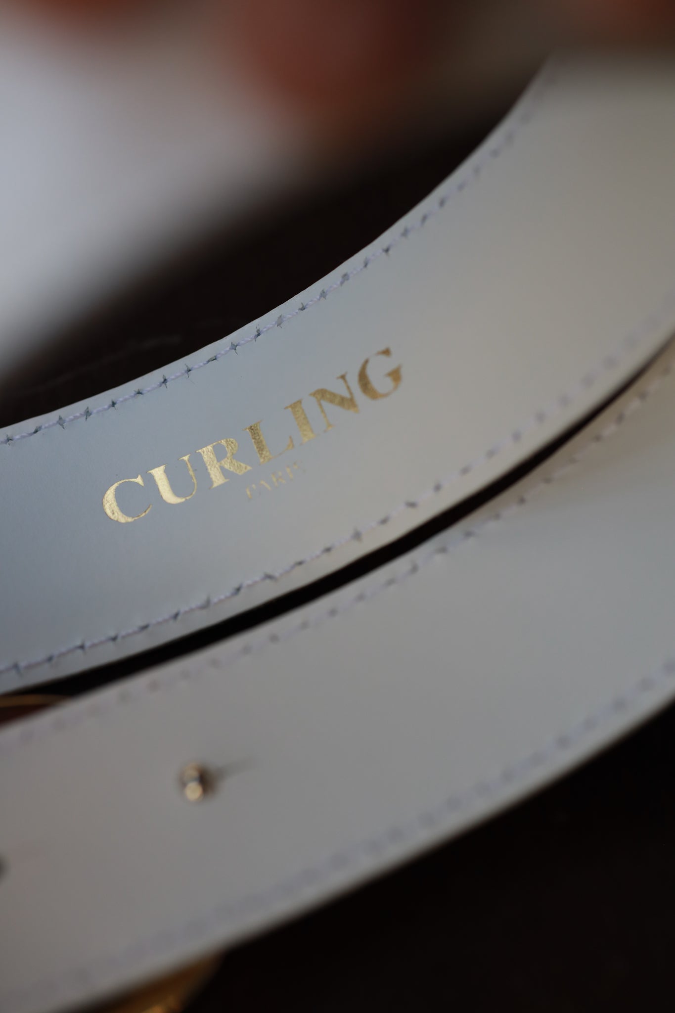 Ceinture Ambre mors de cheval en cuir lisse - Blanc-CEINTURE FEMME-Curling-Paris