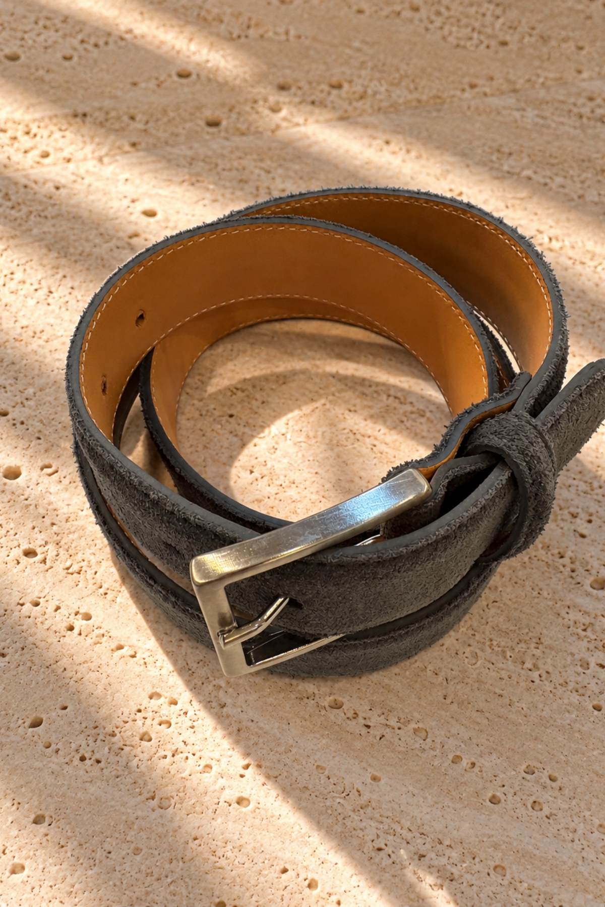 Ceinture César en croûte de velours - Anthra-CEINTURES HOMME-Curling-Paris