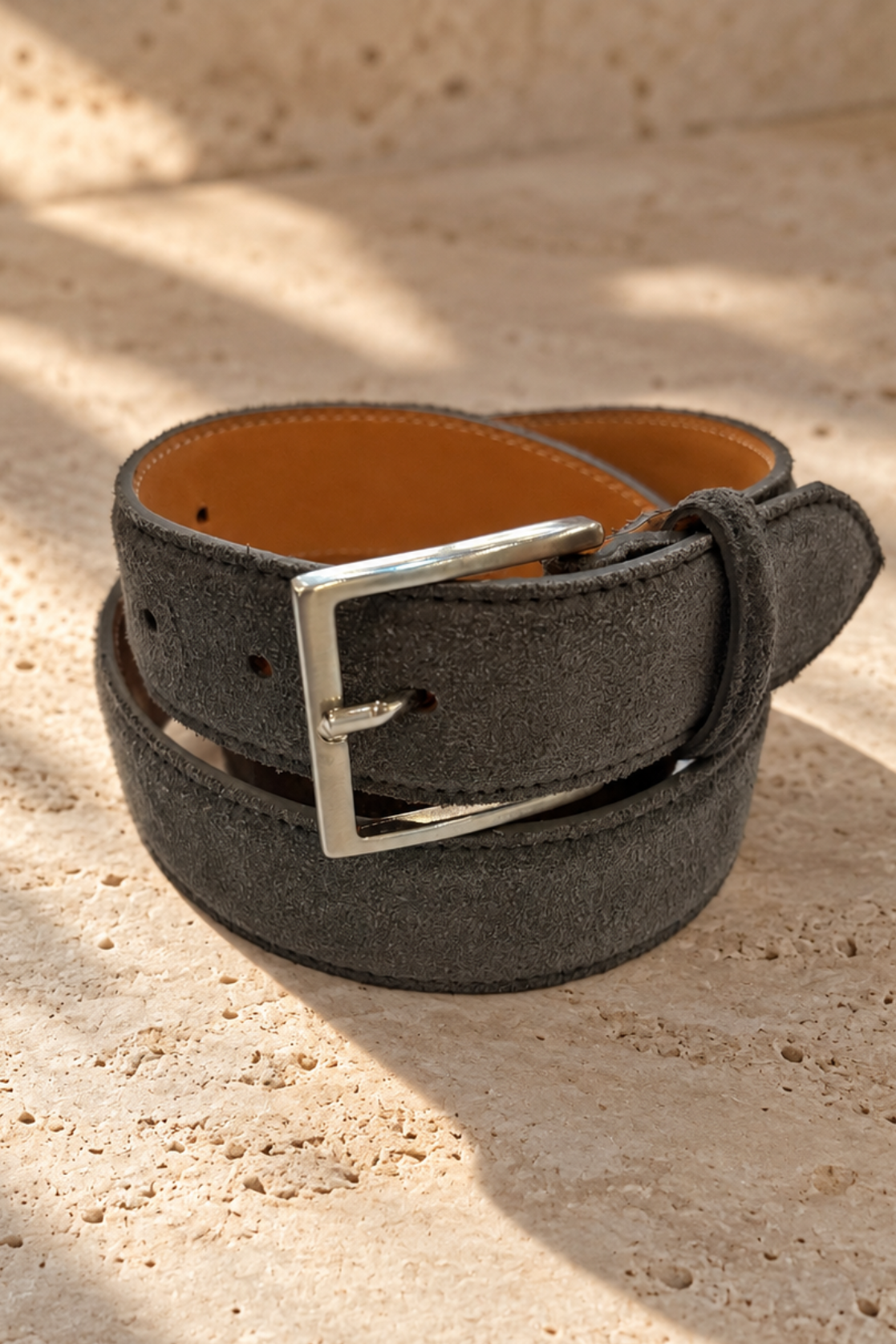 Ceinture César en croûte de velours - Anthra-CEINTURES HOMME-Curling-Paris