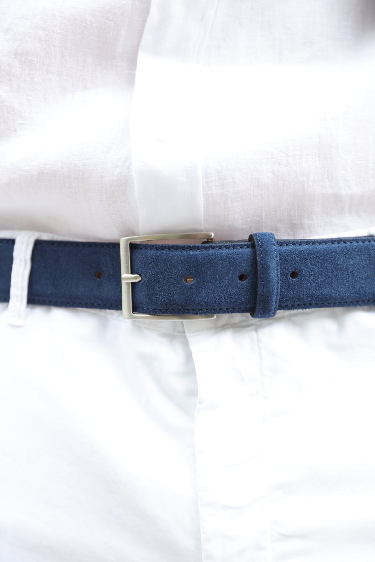 Ceinture César en croûte de velours - Bleu-CEINTURES HOMME-Curling-Paris