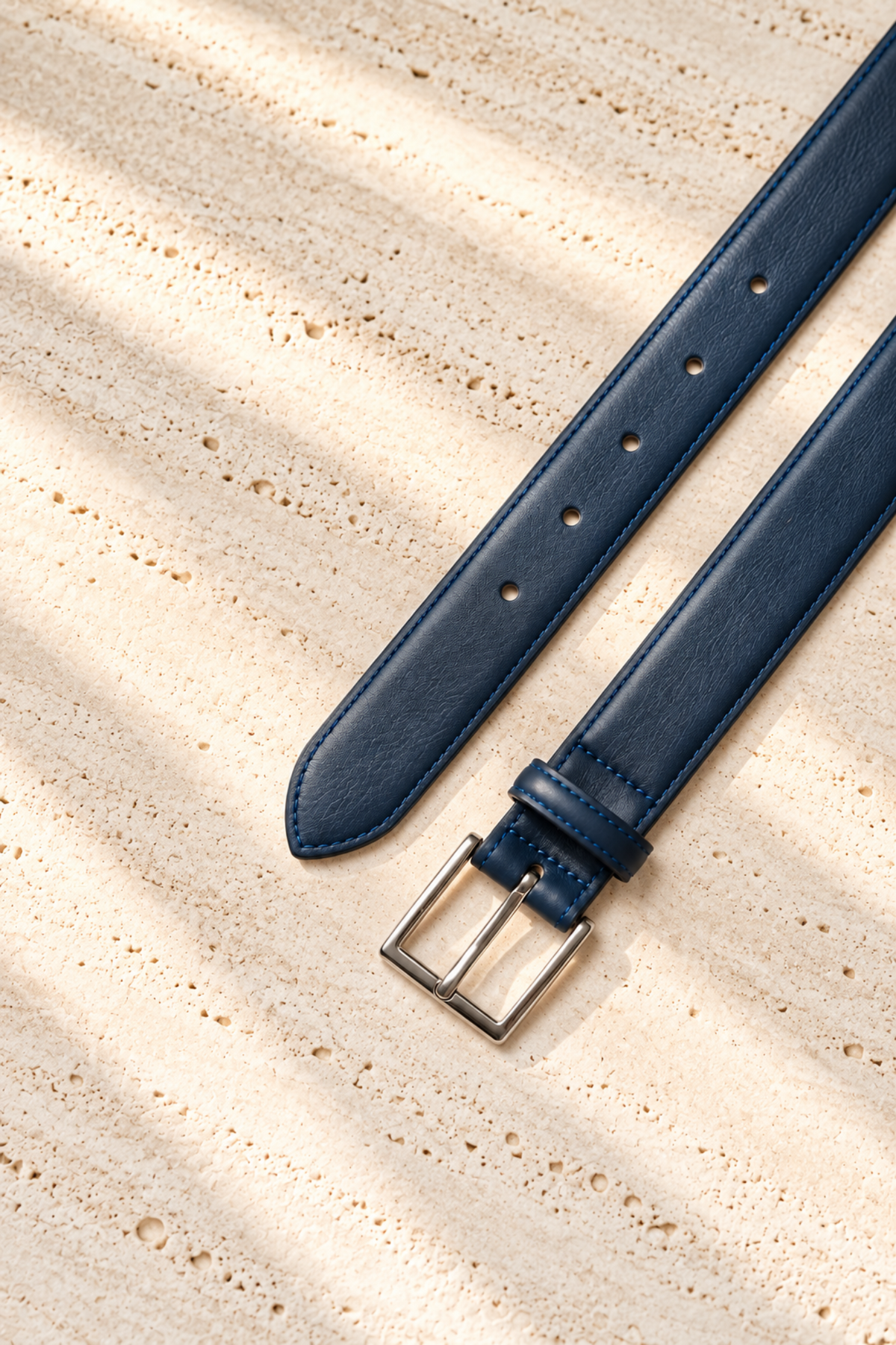 Ceinture Cesar en cuir - Marine-CEINTURES HOMME-Curling-Paris