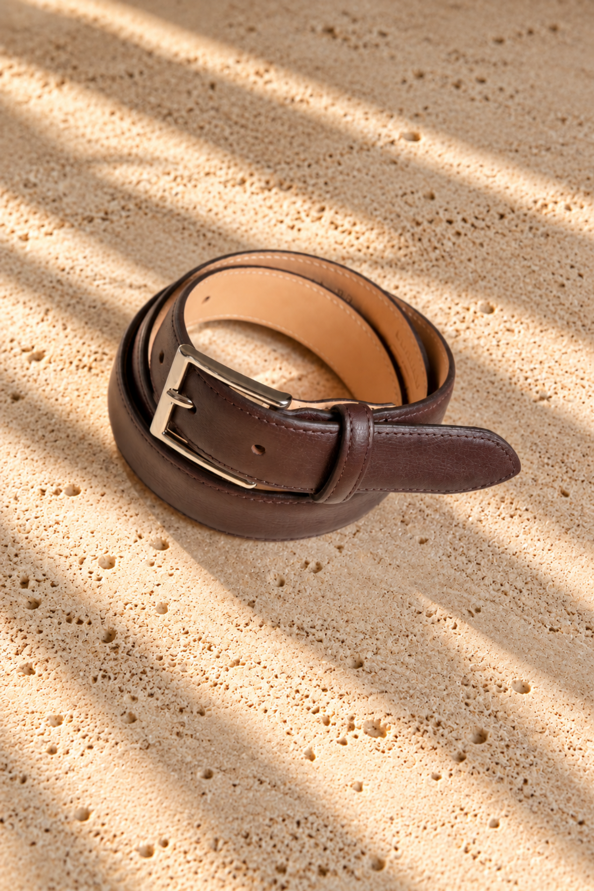 Ceinture Cesar en cuir - Marron-CEINTURES HOMME-Curling-Paris