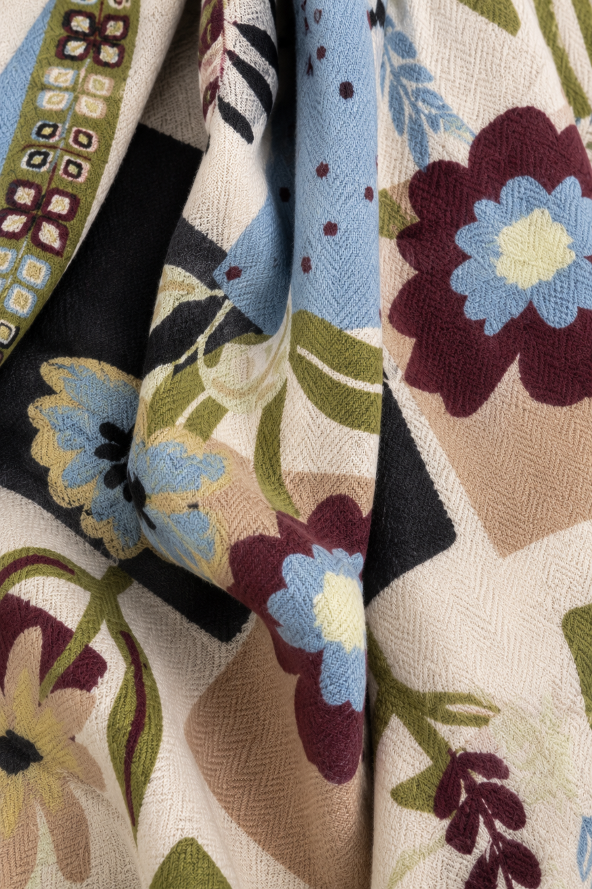 Étole Calin en laine & soie – Bleu