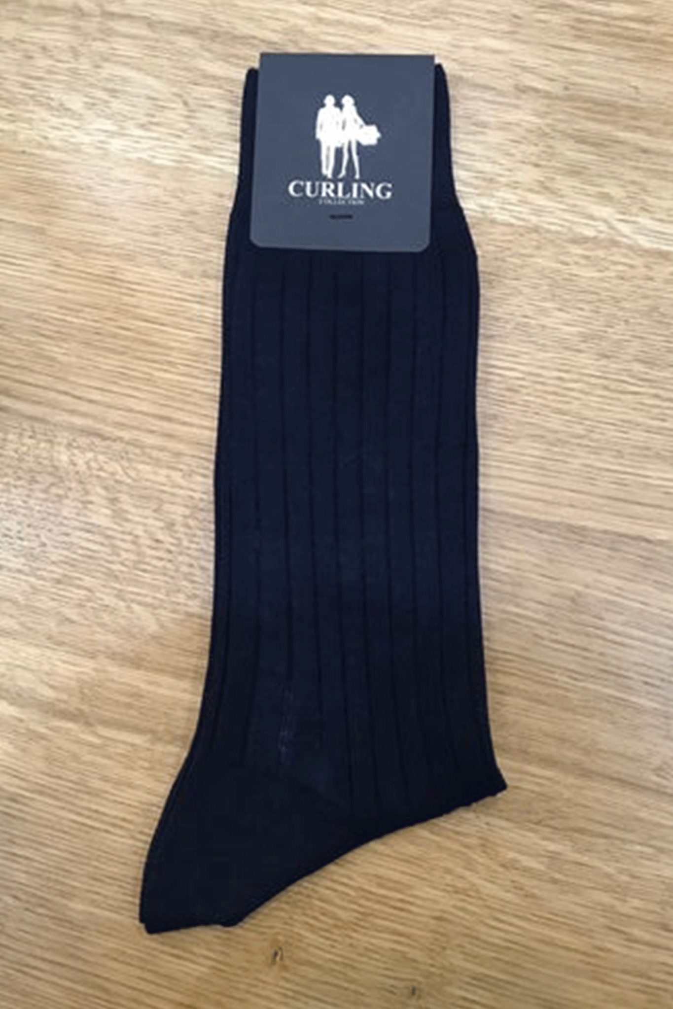 Chaussettes carly en fil d'Ecosse - Marine-CHAUSSETTES HOMME-Curling-Paris