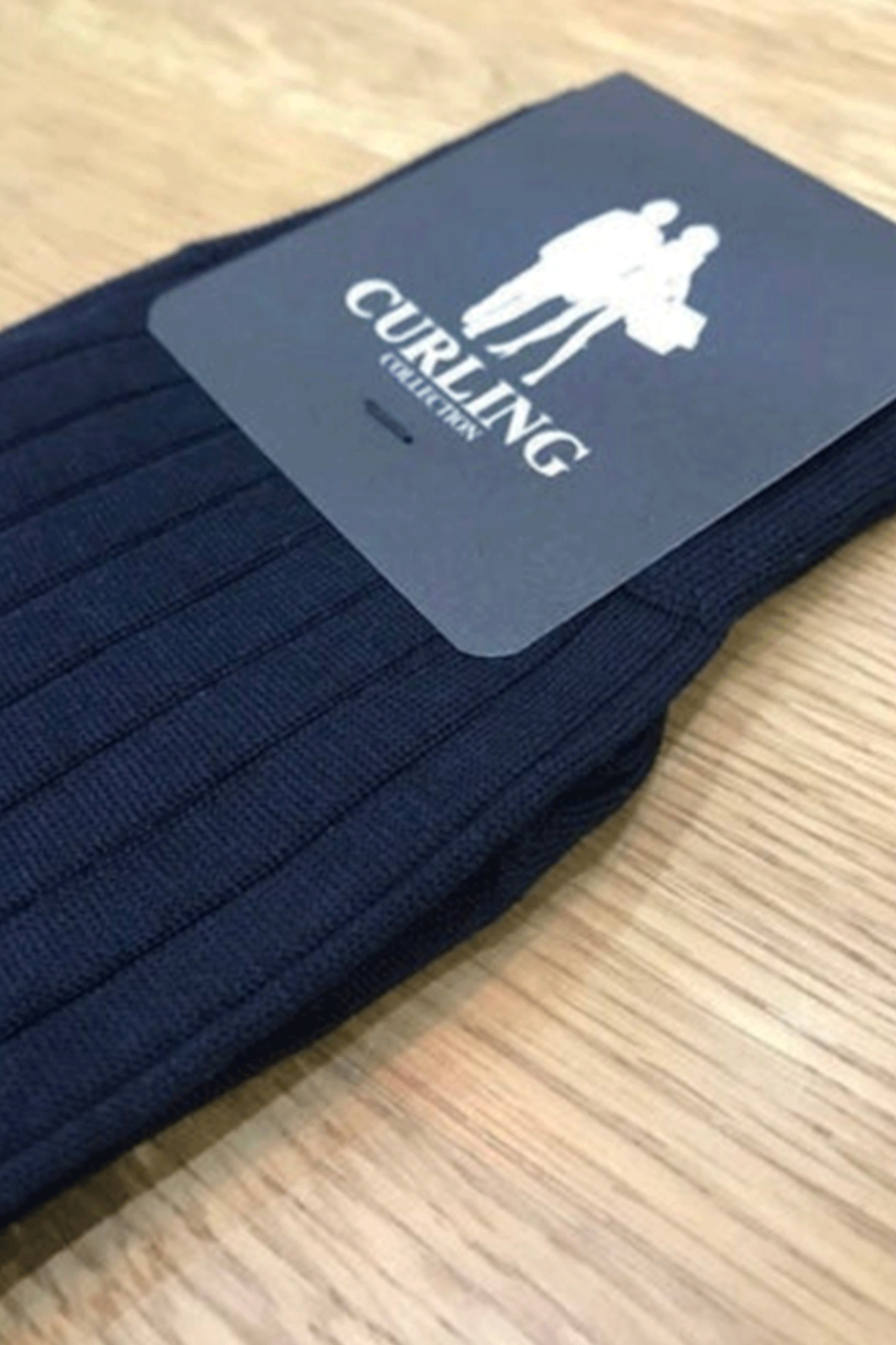 Chaussettes carly en fil d'Ecosse - Marine-CHAUSSETTES HOMME-Curling-Paris