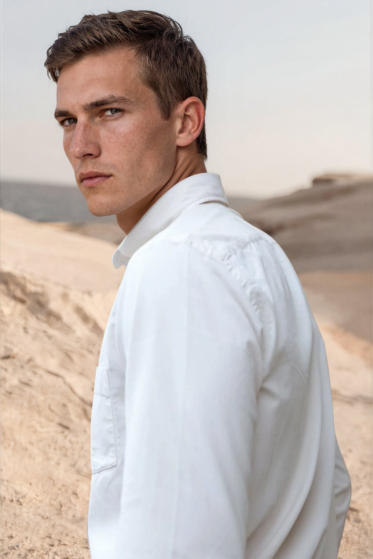 Clovis button-down velvet shirt - Ecru