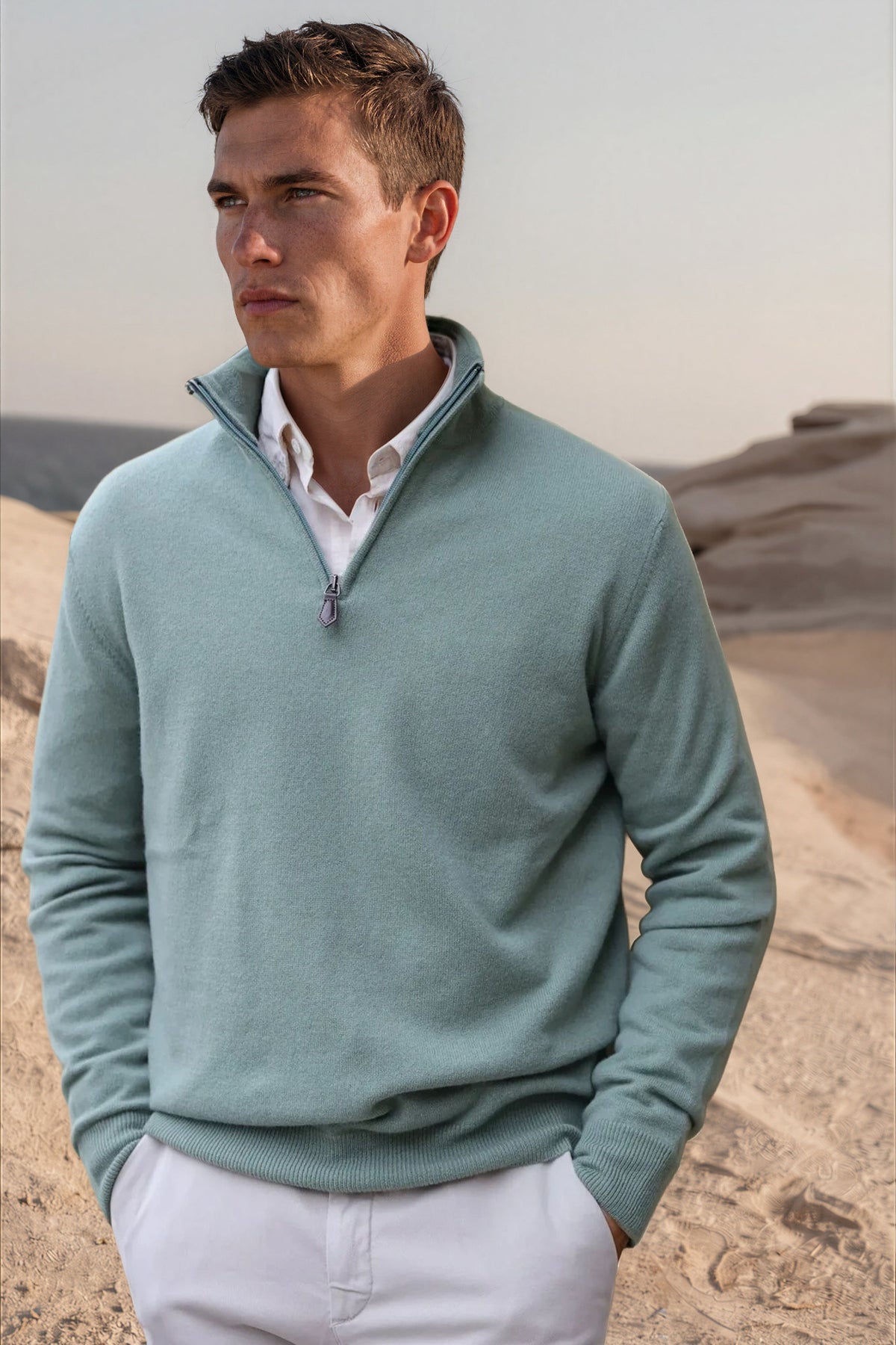 Clovis button-down velvet shirt - Ecru