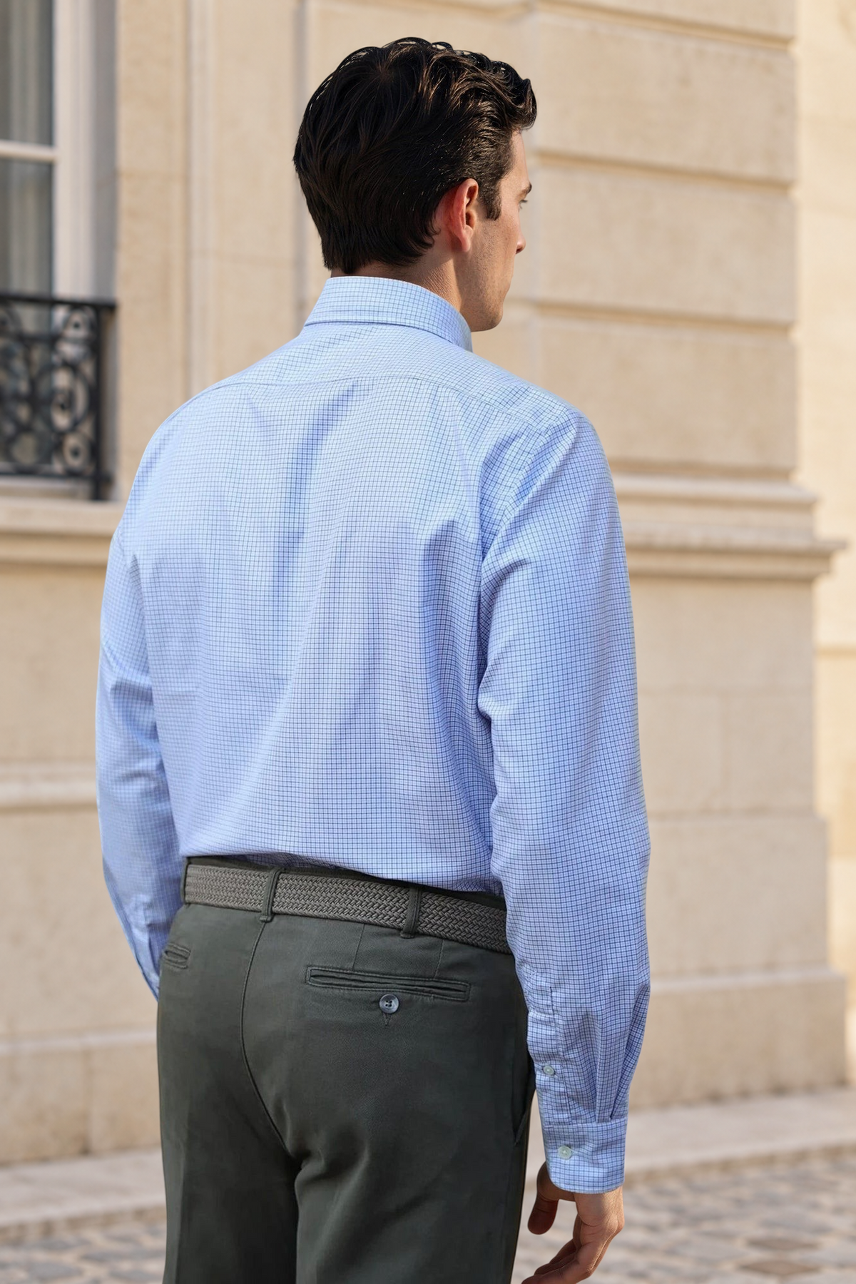 Chemise Clovis en coton - ciel et marine-CHEMISE HOMME-Curling-Paris