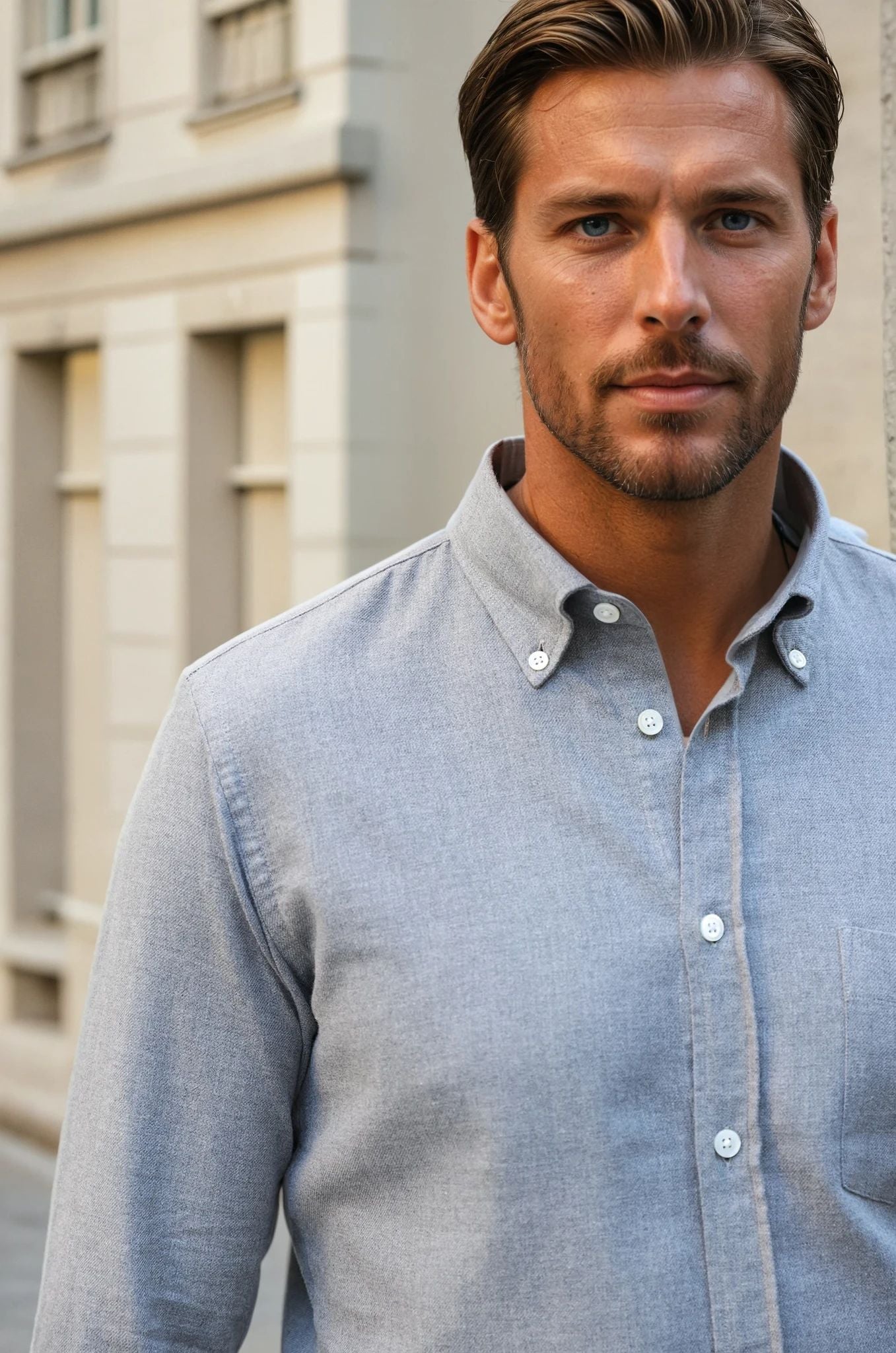 Chemise Clovis en flanelle de coton - Gris-CHEMISE HOMME-Curling-Paris