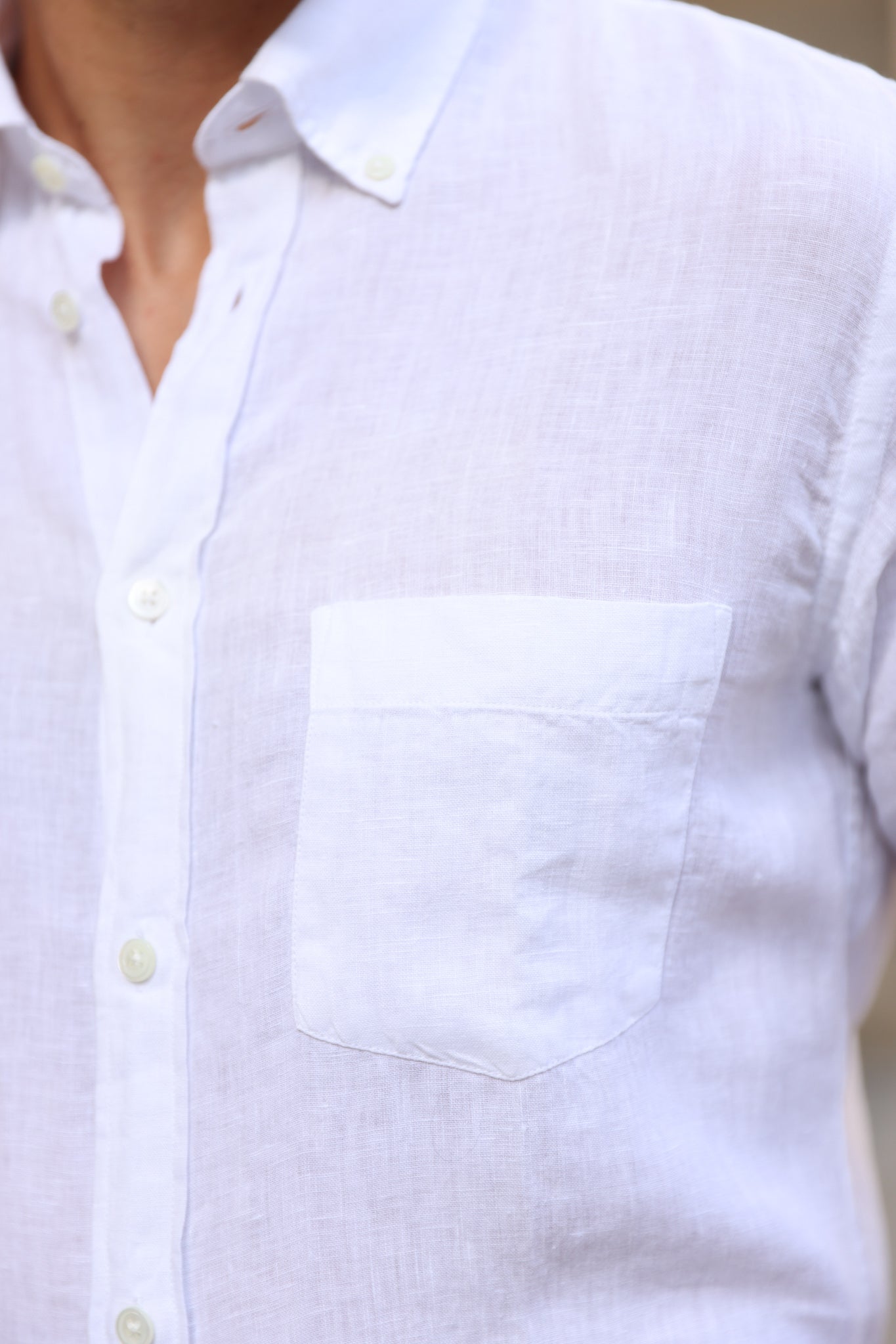 Chemise Clovis en lin - Blanc-CHEMISE HOMME-Curling-Paris