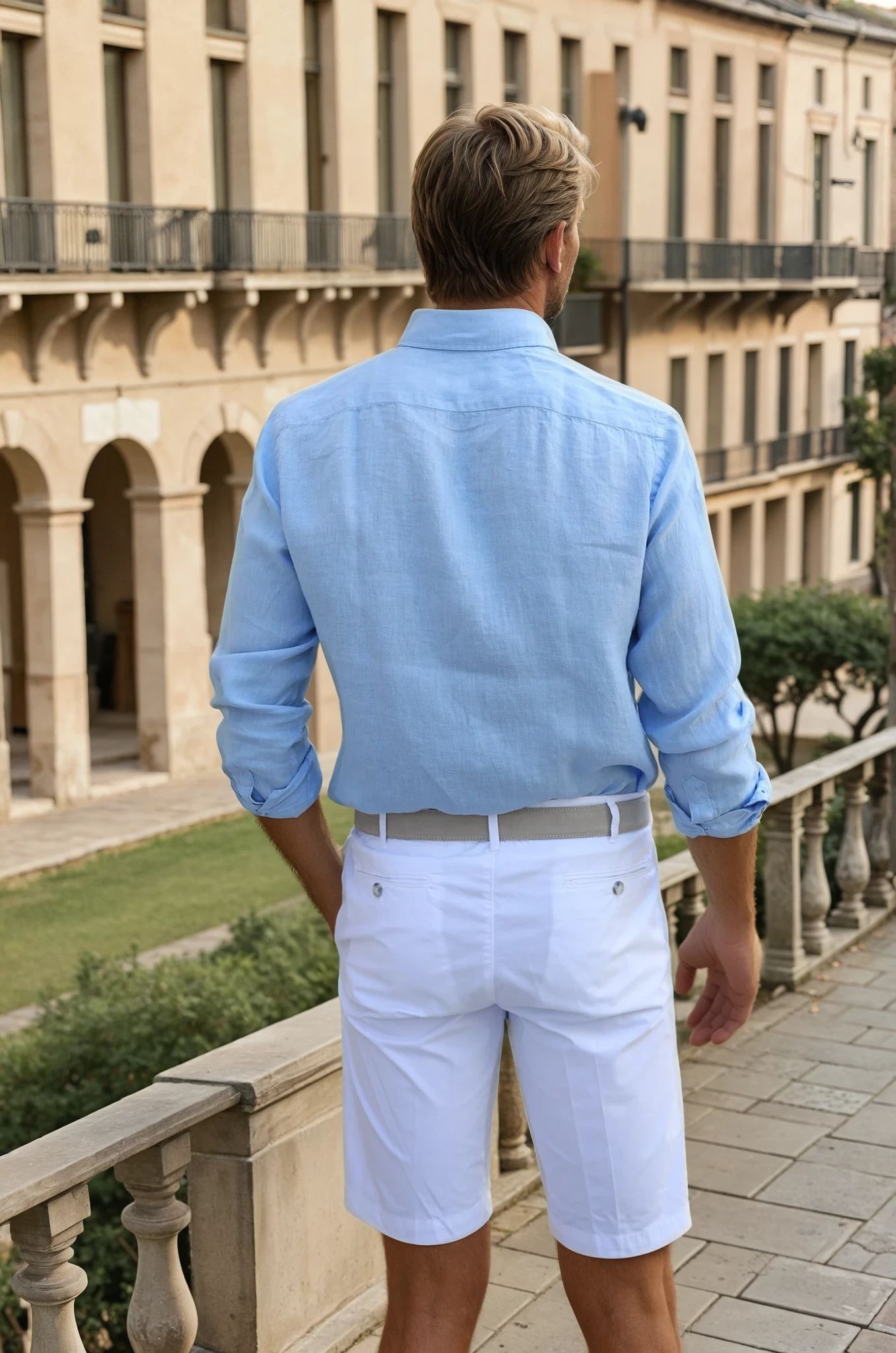 Chemise Clovis en lin - Ciel-CHEMISE HOMME-Curling-Paris