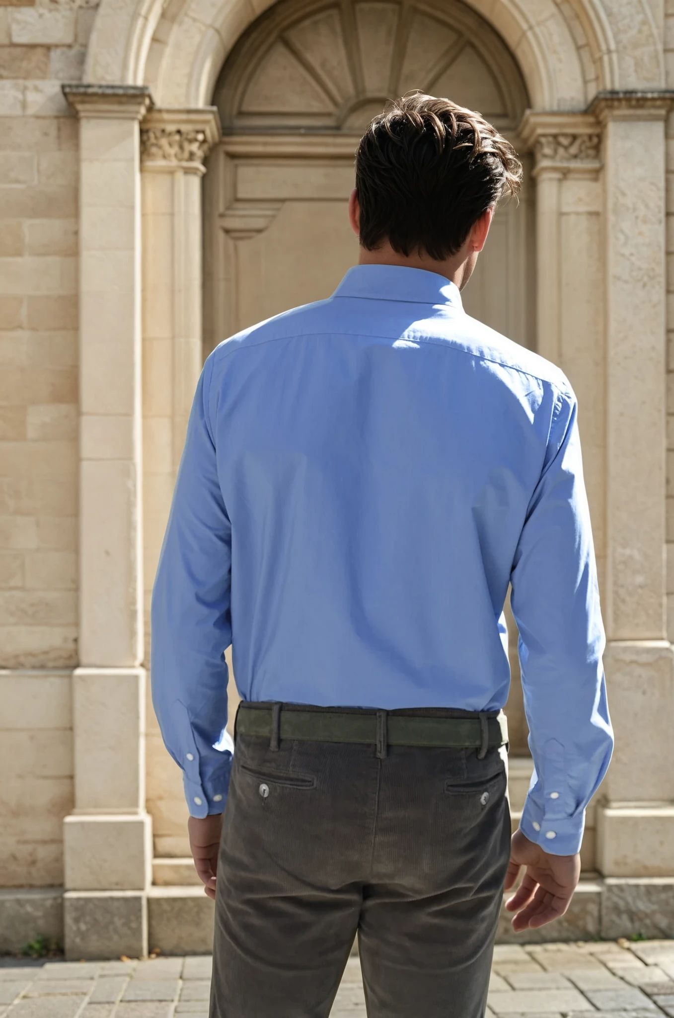 Chemise Clovis en popeline - Azur-CHEMISE HOMME-Curling-Paris