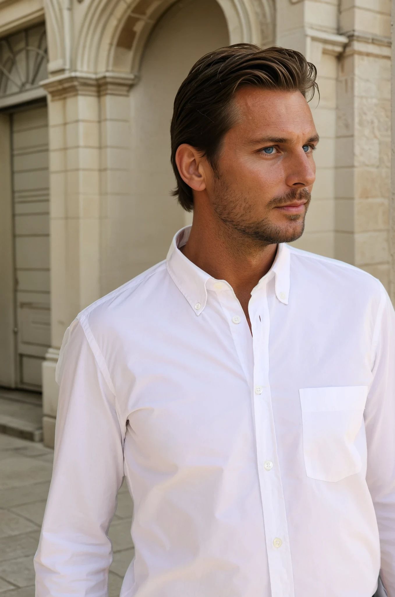 Chemise Clovis en popeline - Blanc-CHEMISE HOMME-Curling-Paris