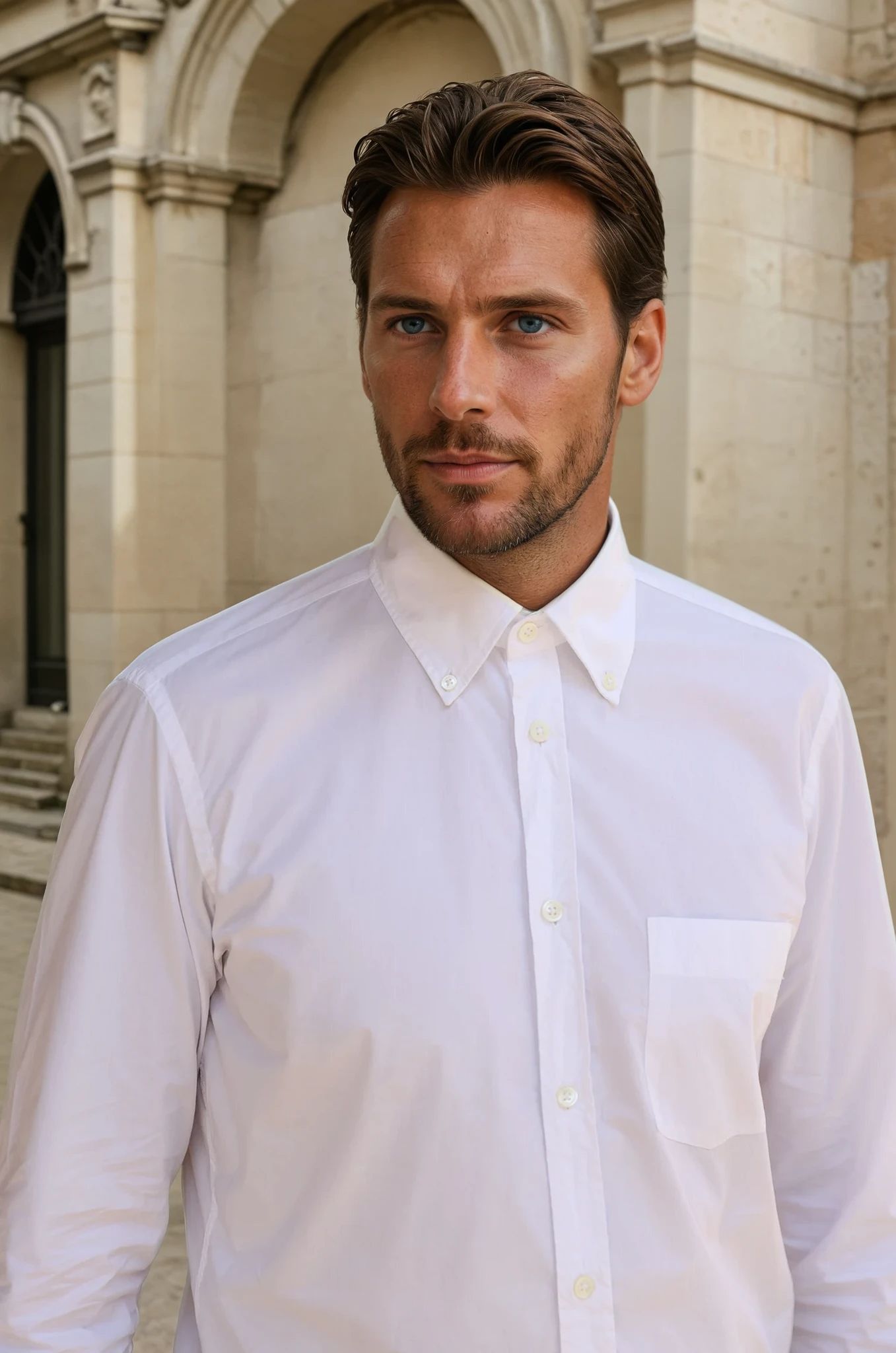 Chemise Clovis en popeline - Blanc-CHEMISE HOMME-Curling-Paris