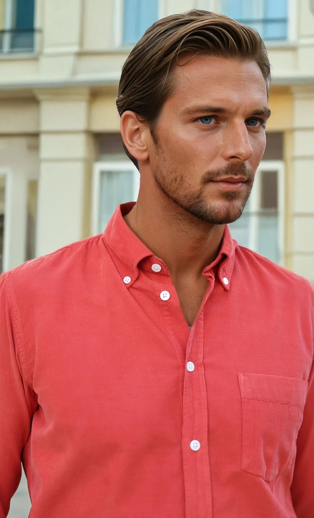 Chemise Clovis en velours milleraies - Orange-CHEMISE HOMME-Curling-Paris
