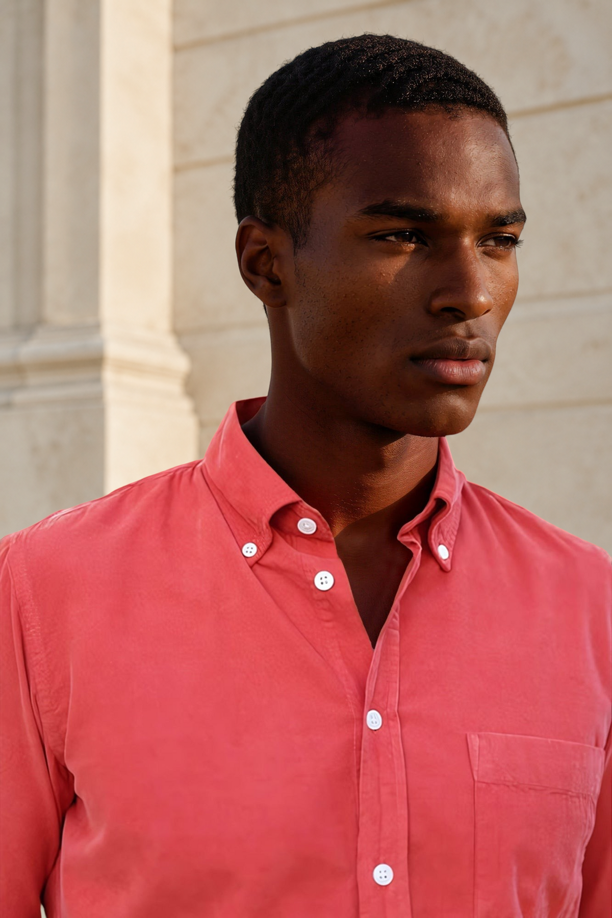 Chemise Clovis en velours milleraies - Orange-CHEMISE HOMME-Curling-Paris