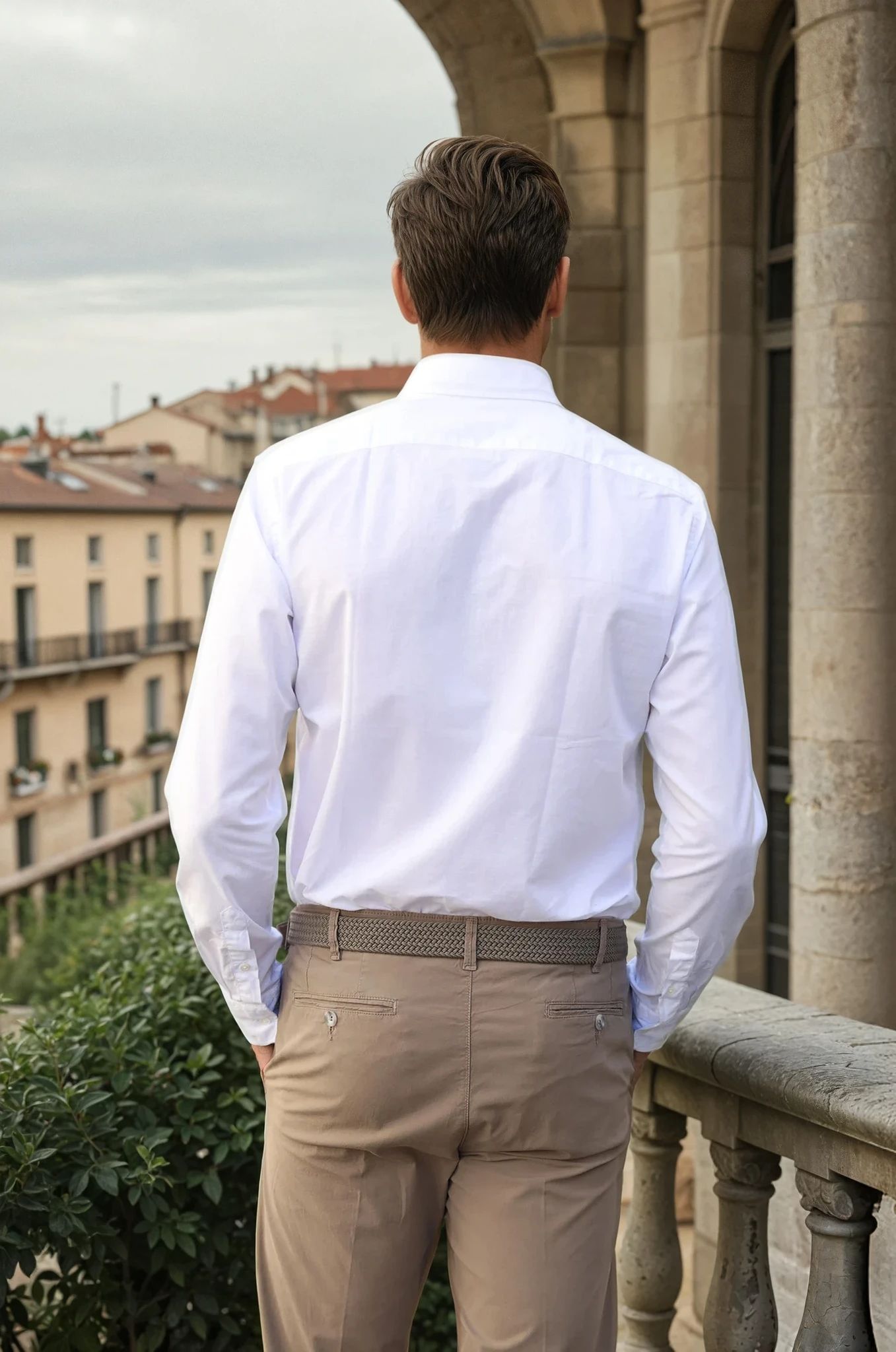 Chemise Clovis en voile de coton - Blanc-CHEMISE HOMME-Curling-Paris