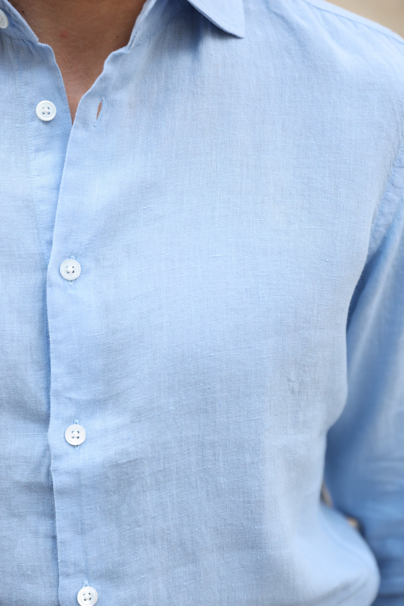 Chemise Gino en lin - Ciel-CHEMISE HOMME-Curling-Paris