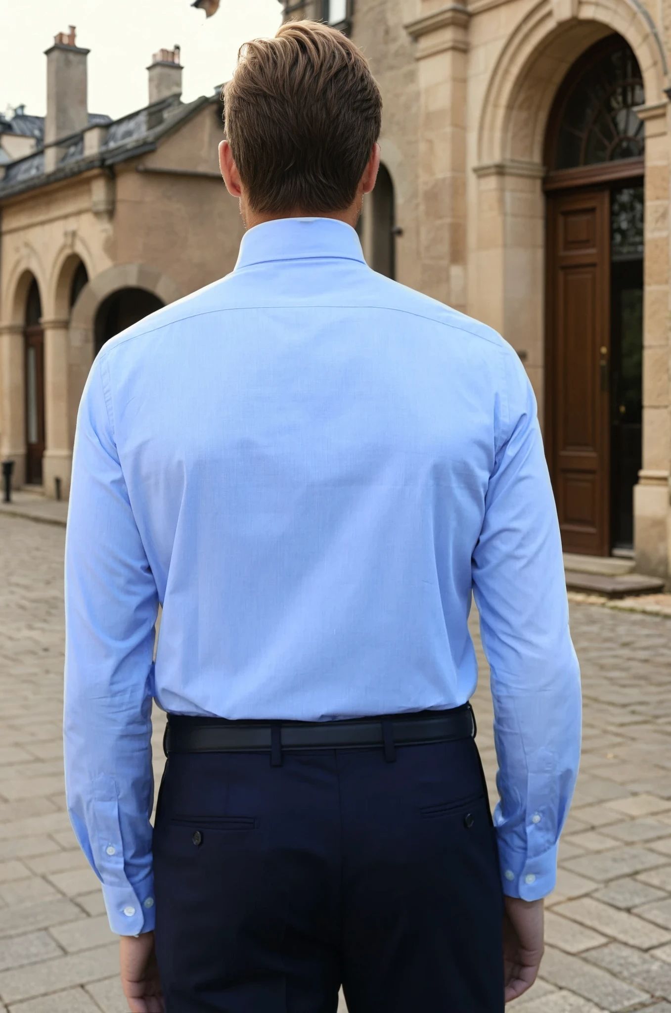 Chemise Gio en coton fil à fil - Ciel-CHEMISE HOMME-Curling-Paris