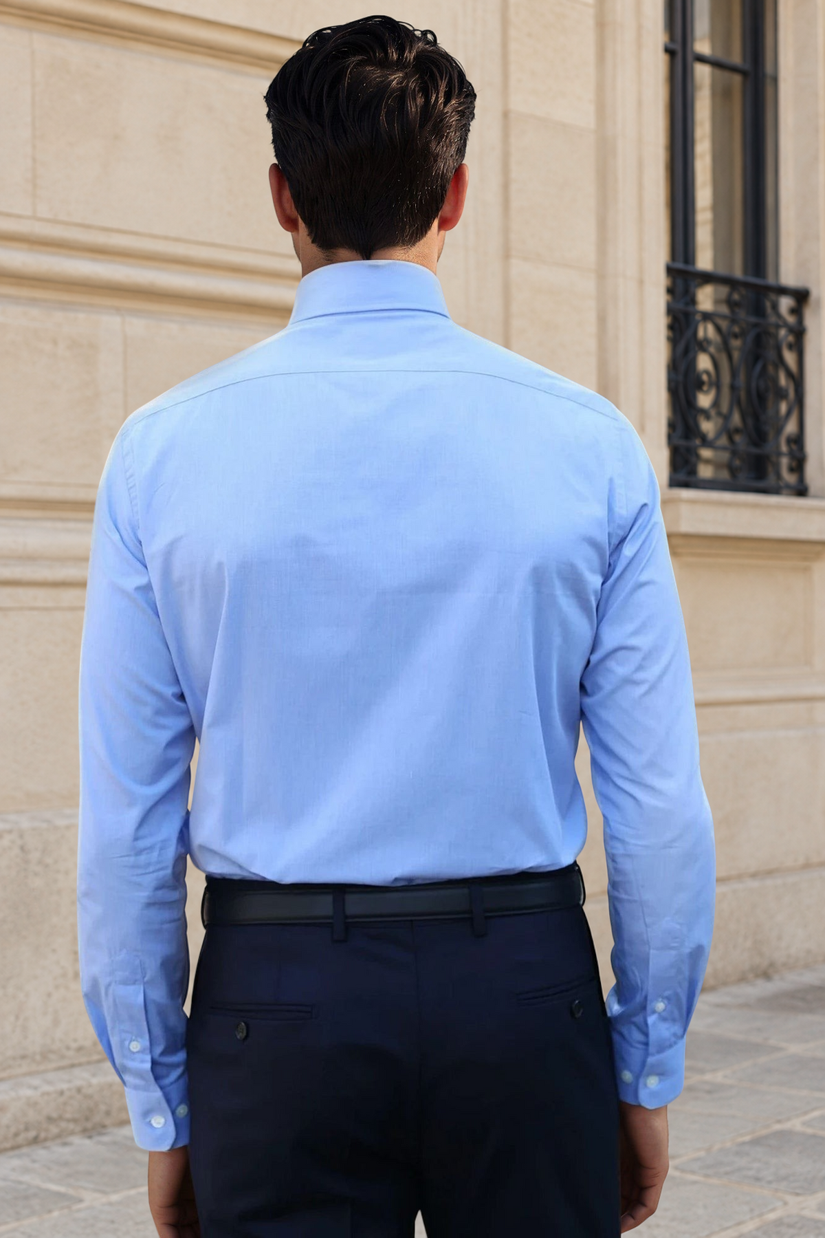 Chemise Gio en coton fil à fil - Ciel-CHEMISE HOMME-Curling-Paris