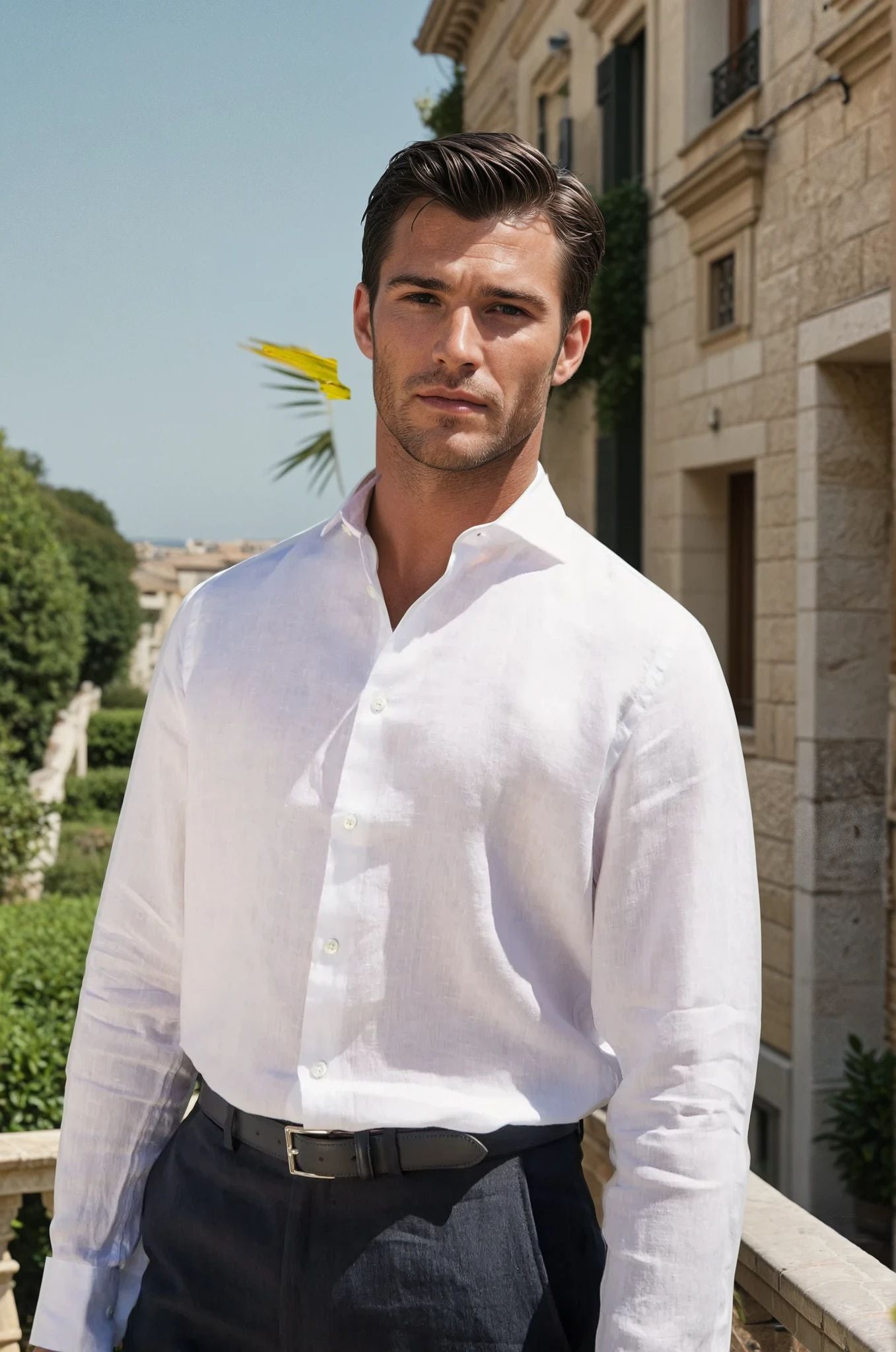 Chemise Gio en lin - Blanc-CHEMISE HOMME-Curling-Paris