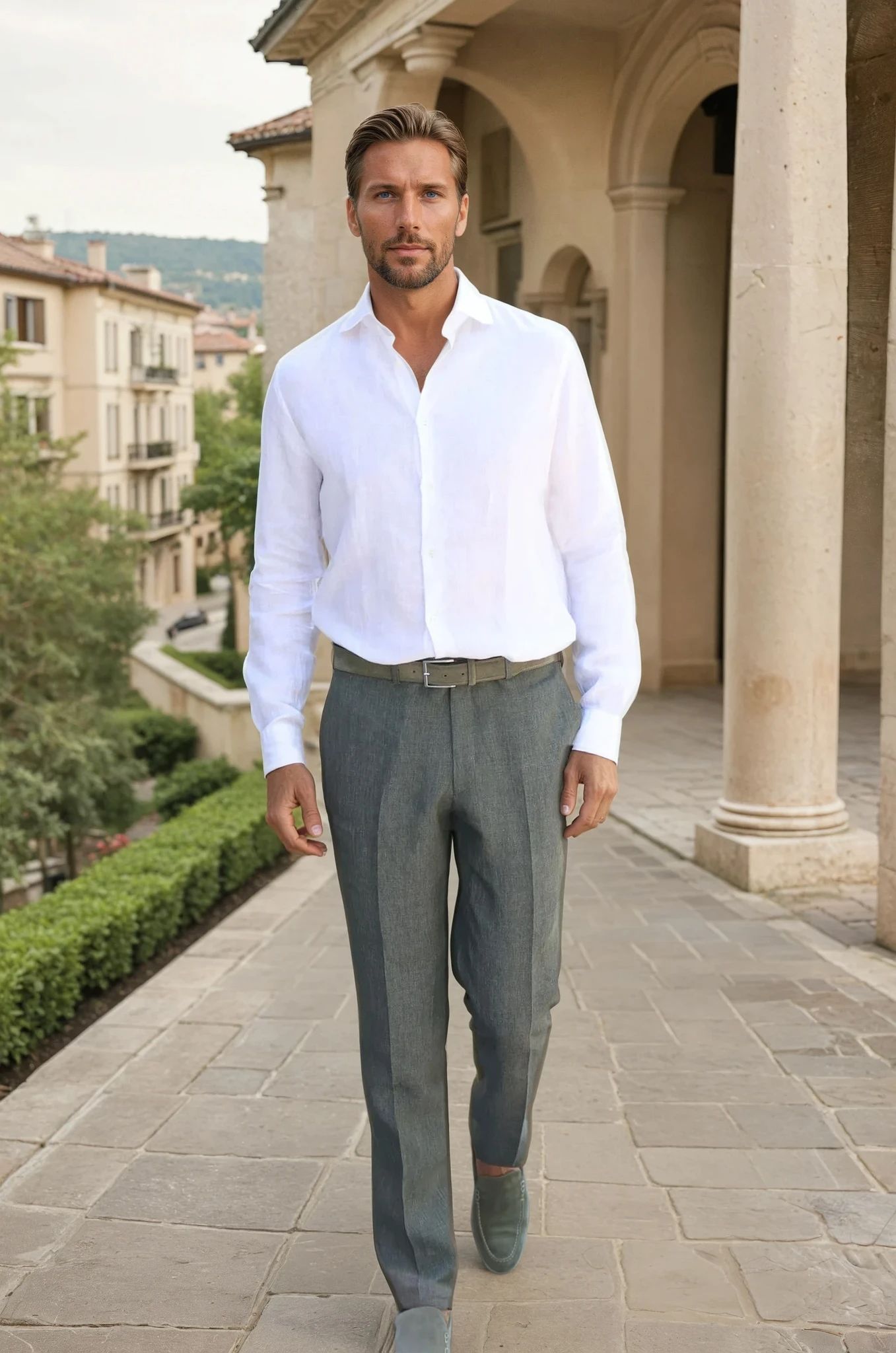 Chemise Gio en lin - Blanc-CHEMISE HOMME-Curling-Paris