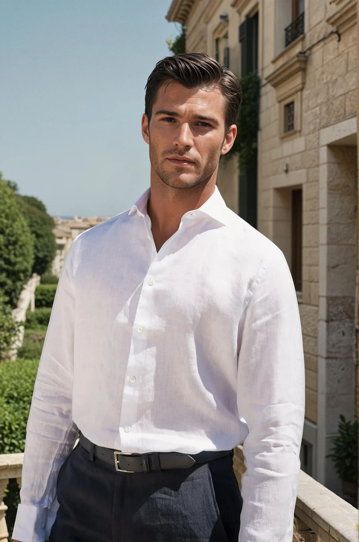 Chemise Gio en lin - Blanc-CHEMISE HOMME-Curling-Paris