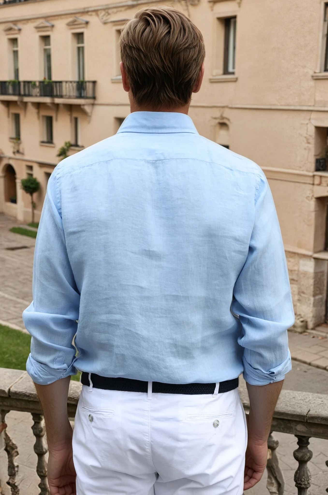 Chemise Gio en lin - Ciel-CHEMISE HOMME-Curling-Paris