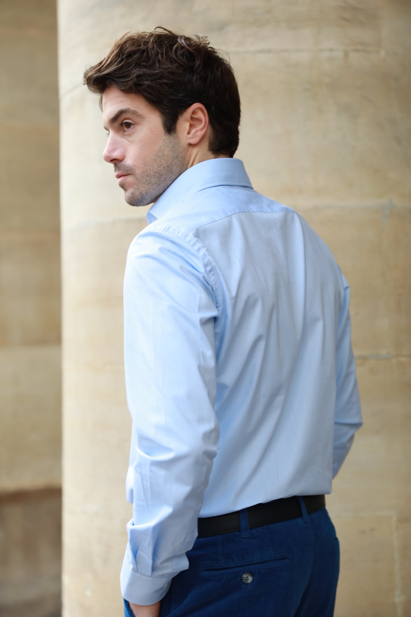 Chemise Gio en popeline de coton - Ciel-CHEMISE HOMME-Curling-Paris