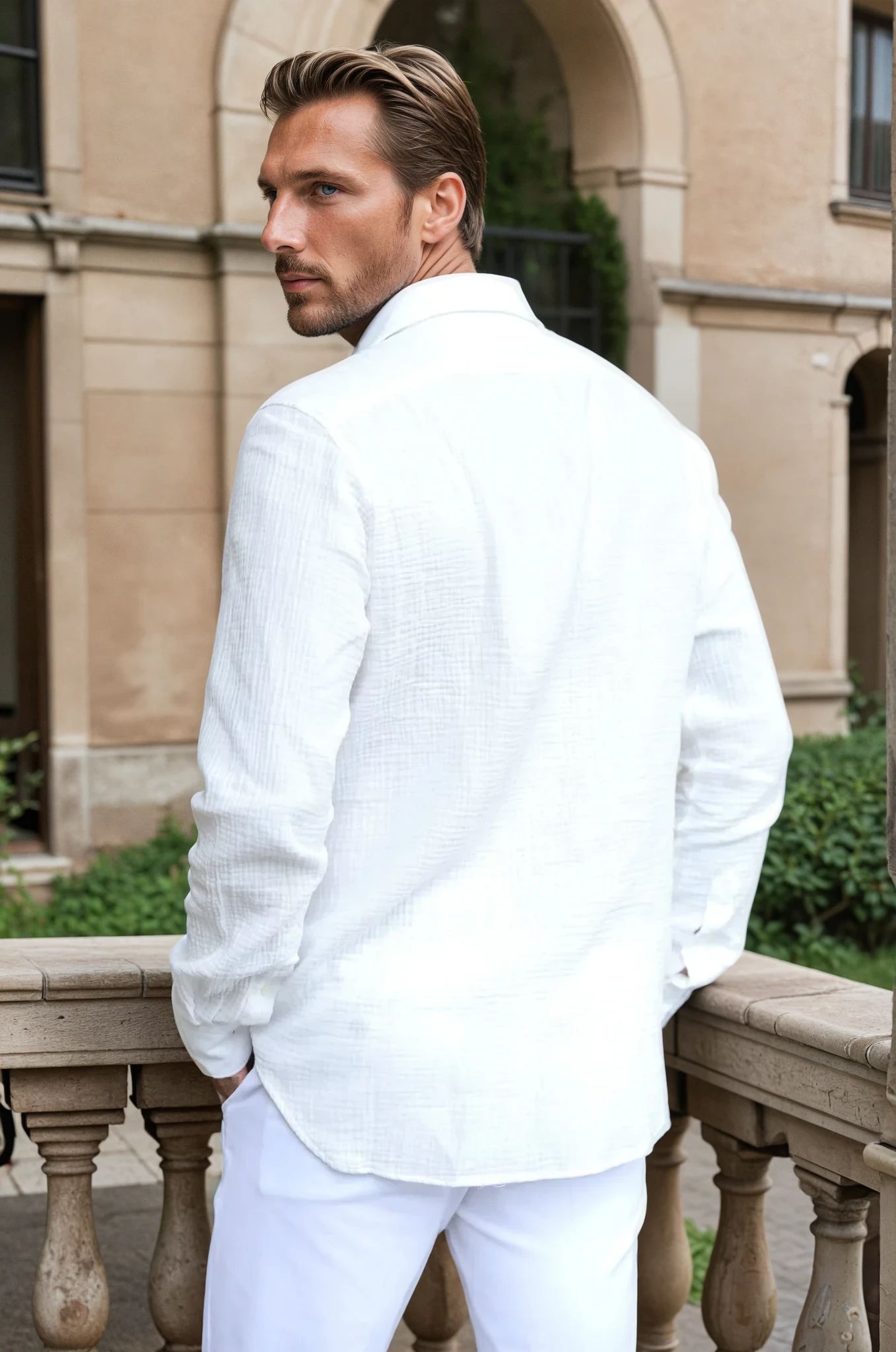 Chemise Hugo en gaze de coton - Blanc-CHEMISE HOMME-Curling-Paris