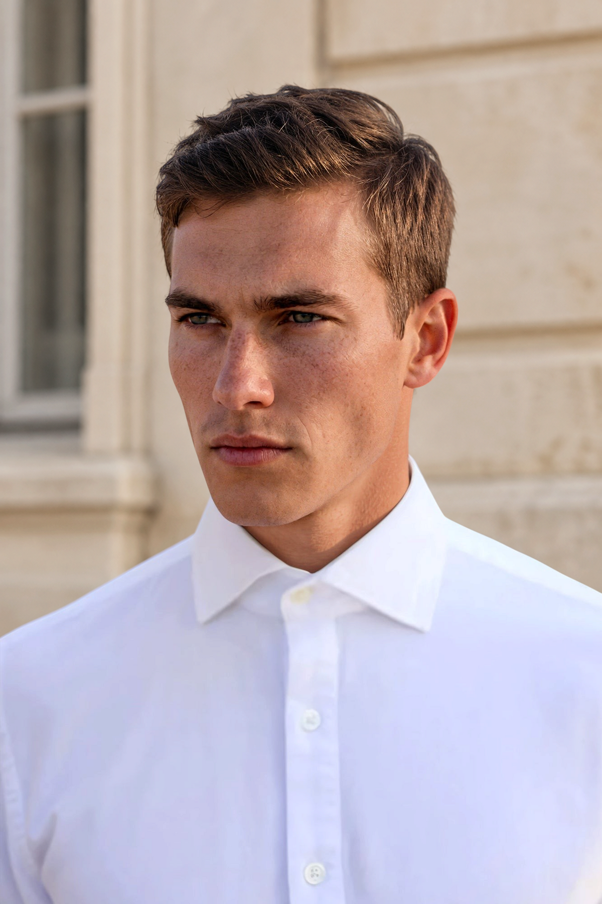 Chemise Popover en flanelle de coton - Blanc-CHEMISE HOMME-Curling-Paris