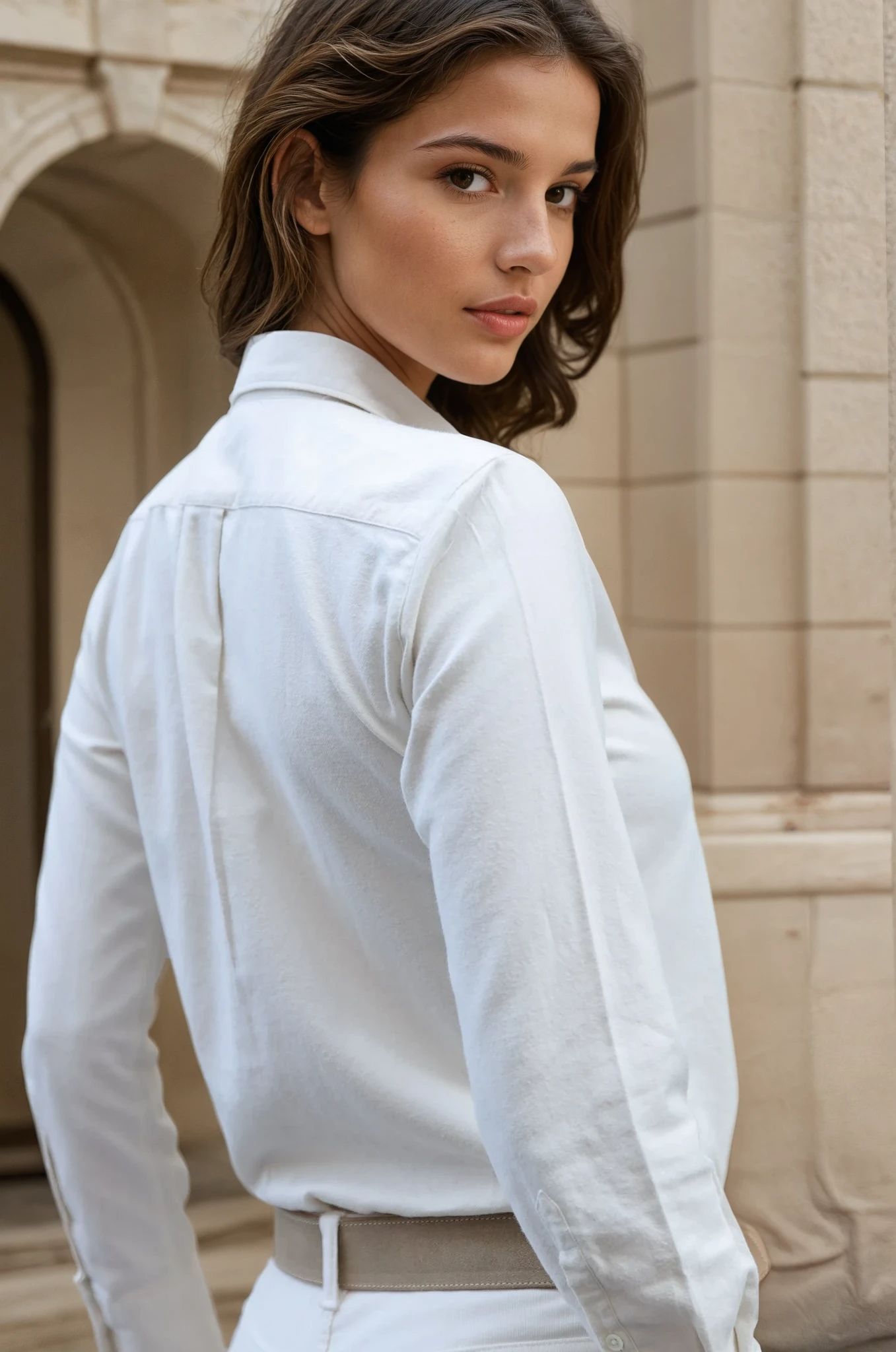 Chemisier Adele en flanelle de coton - Ecru-CHEMISIER FEMME-Curling-Paris