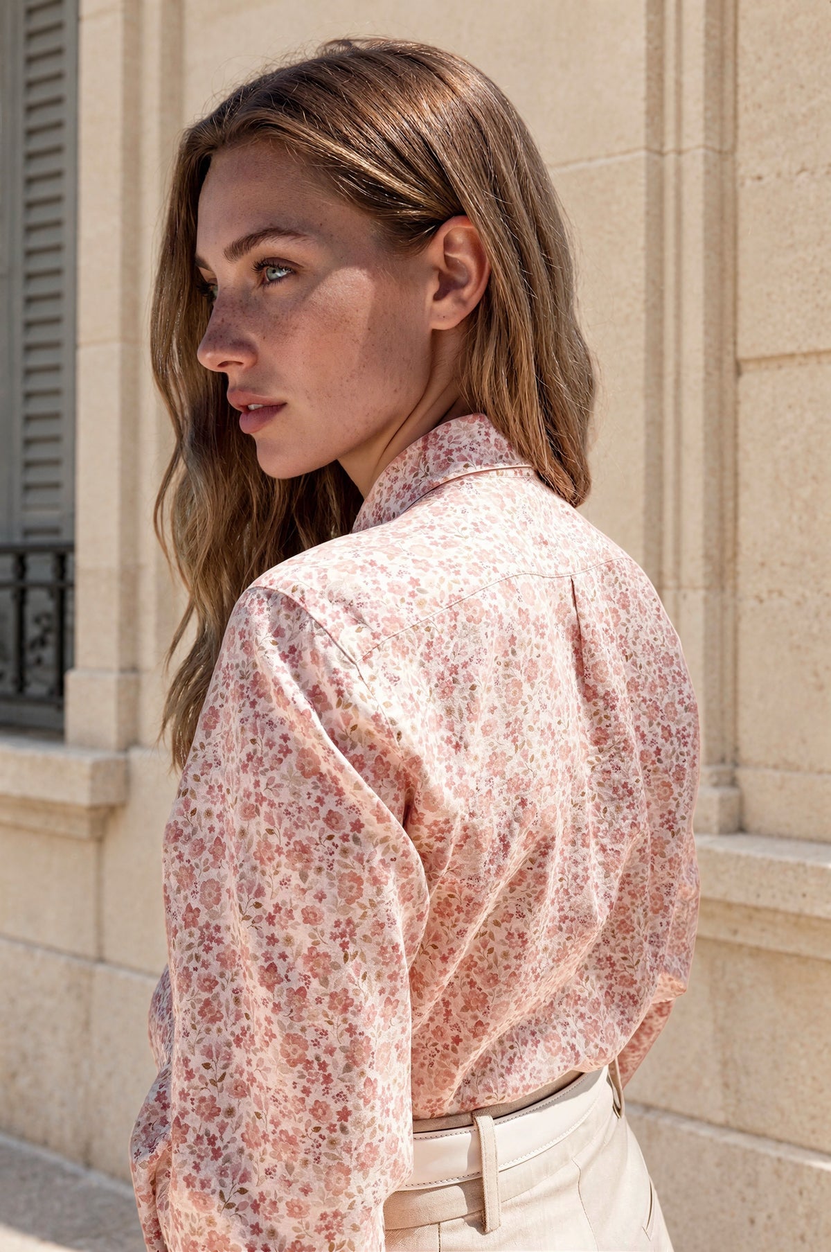 Chemisier Canelle en coton - Fleurs Roses-CHEMISIER FEMME-Curling-Paris