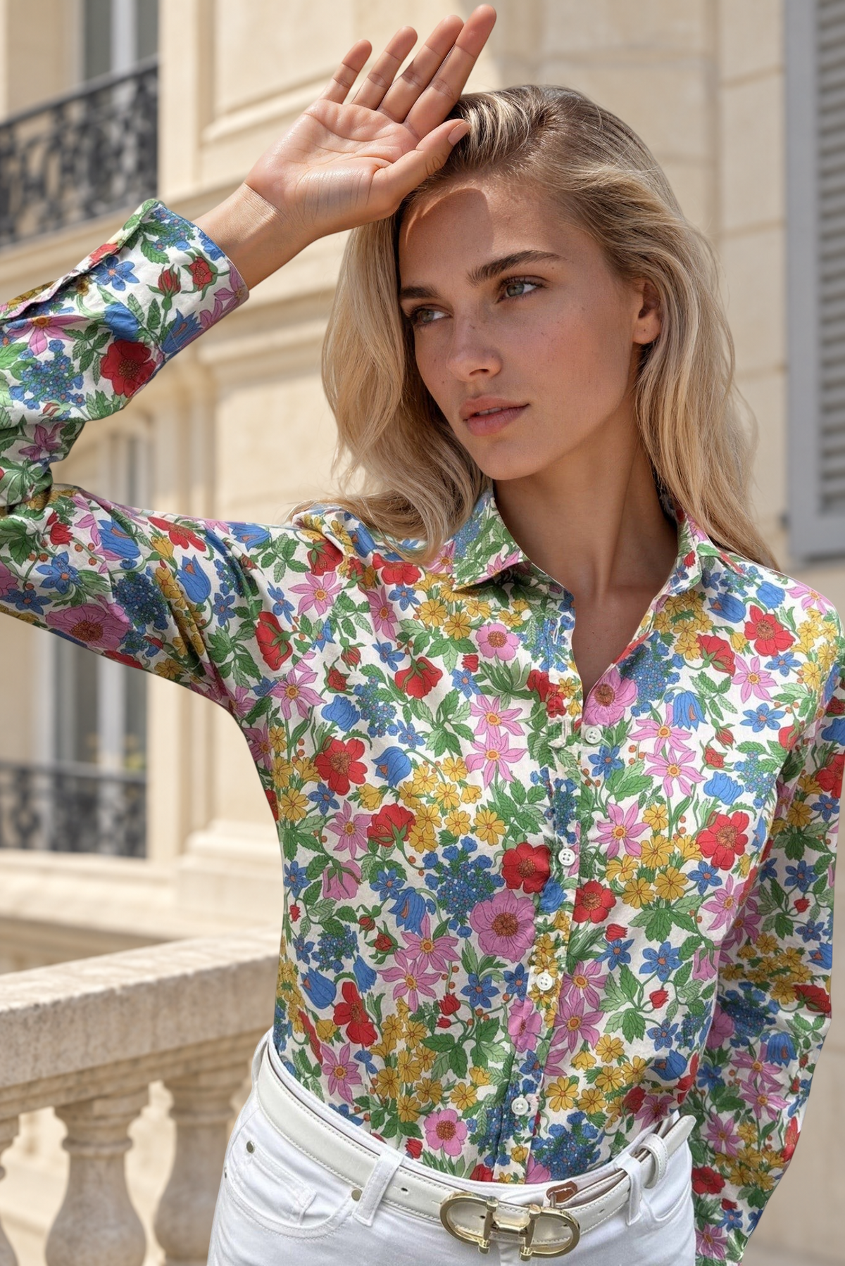 Chemisier Canelle en coton Liberty of London - Fleurs Multi-CHEMISIER FEMME-Curling-Paris